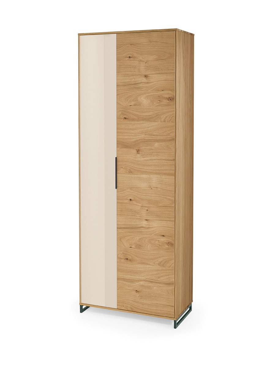Dielenschrank Leona braun Holz Glas