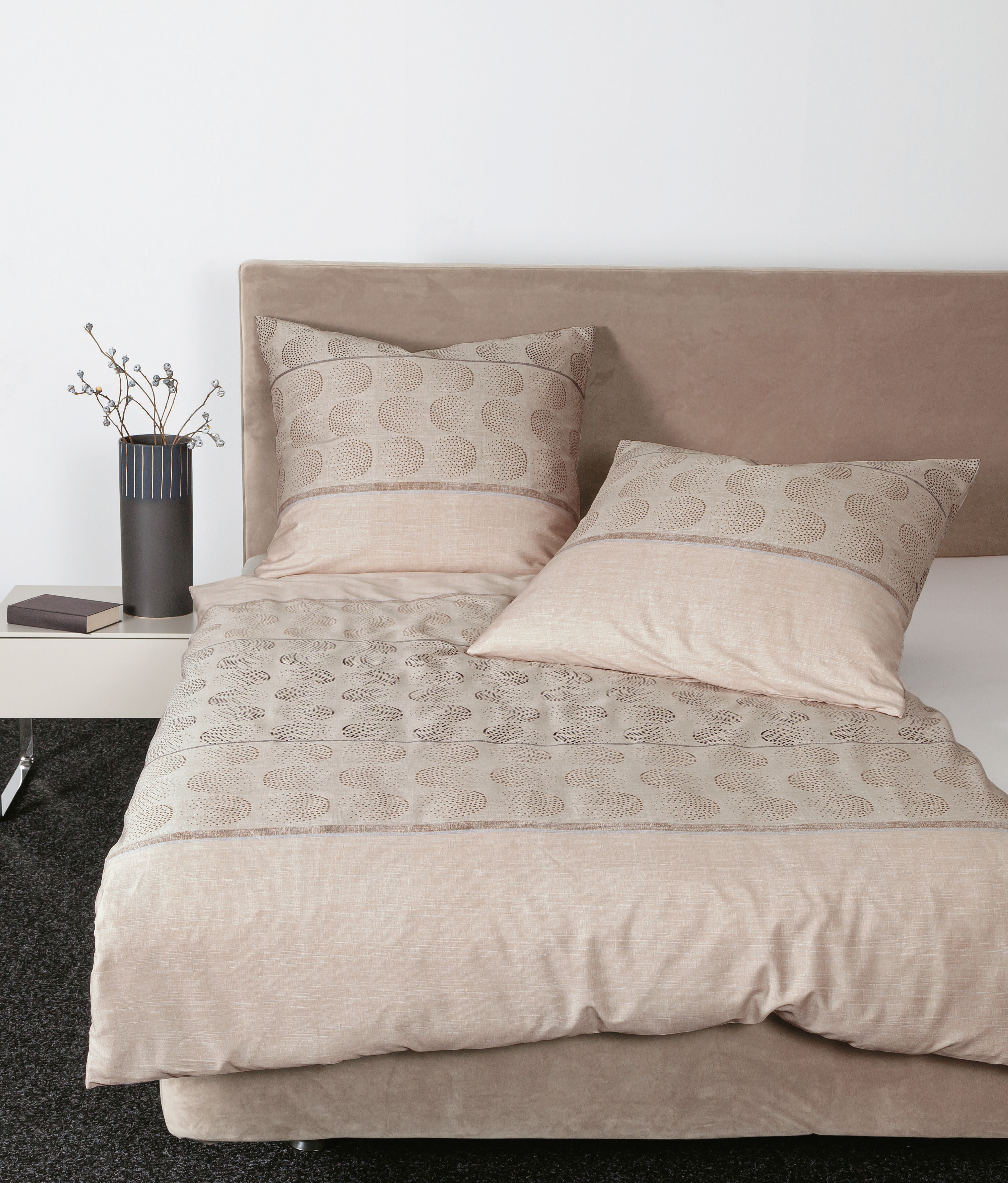Bettwäsche Palermo  beige 60 x 80 + 135 x 200 cm 