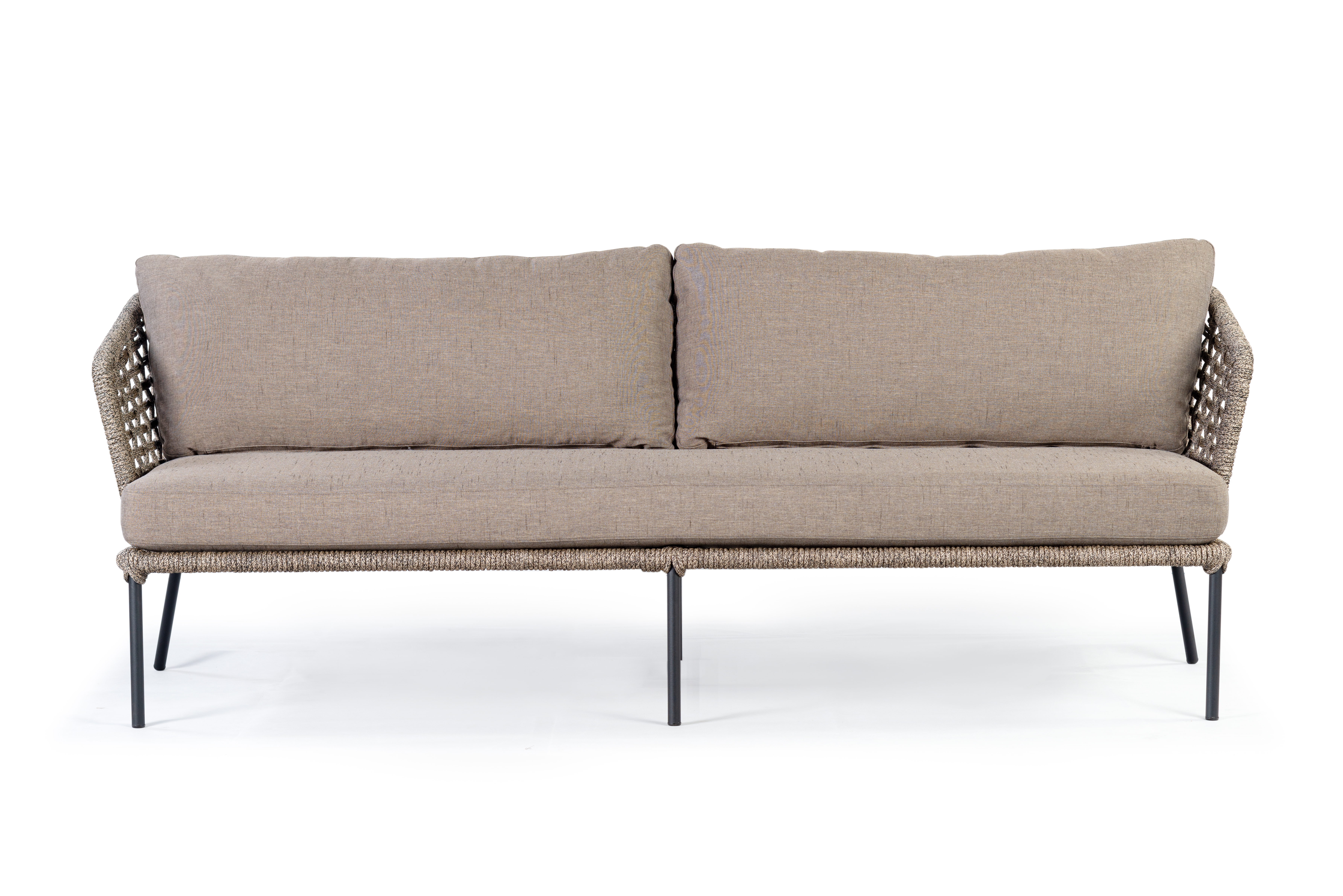 Outdoor Loungesofa MocoRope braun Stahl Stoff