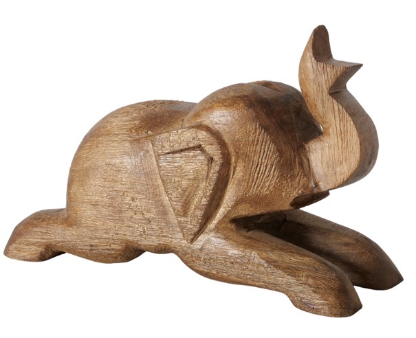 Dekofigur Elefant H12 braun Mangoholz