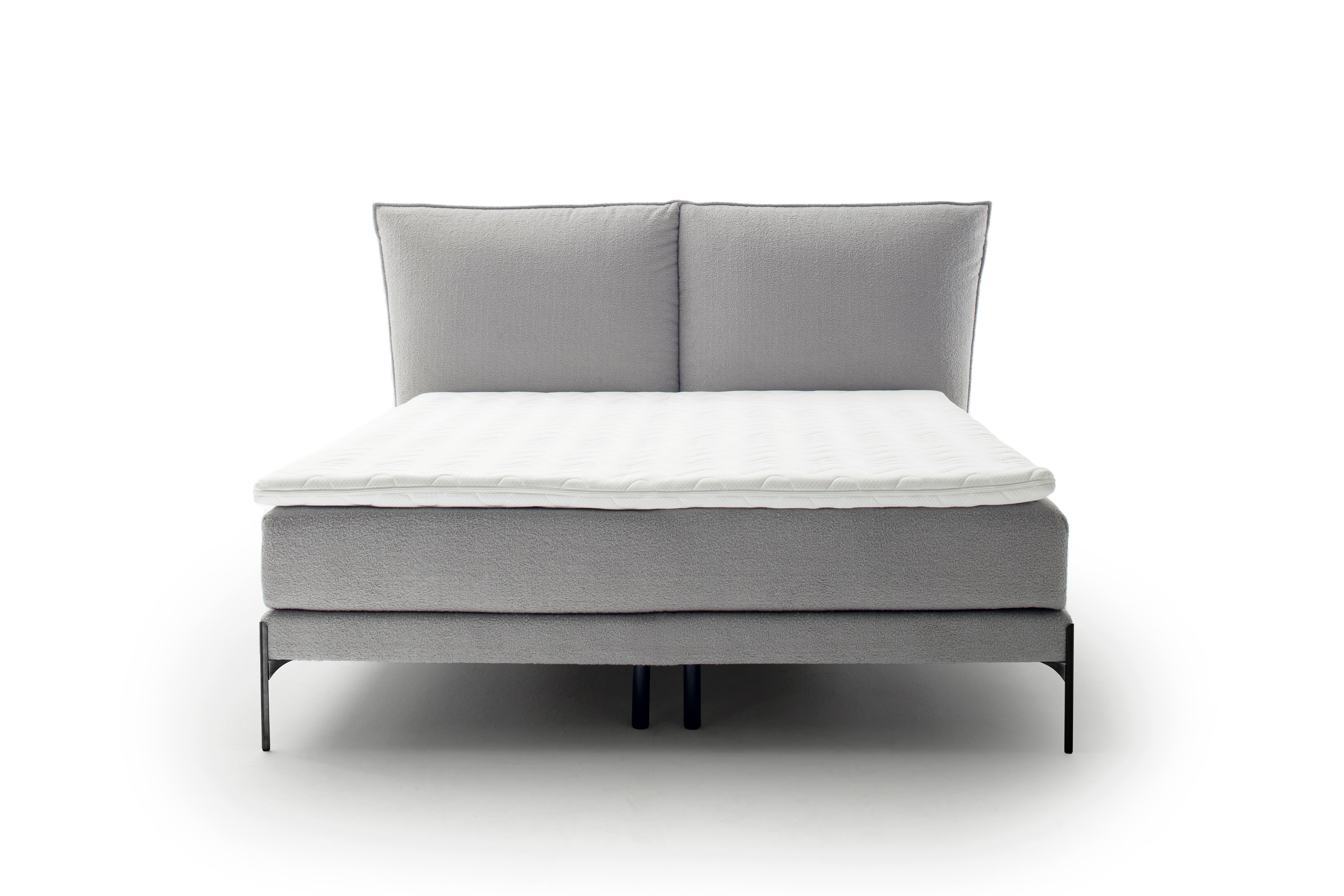 Letto a molle Vita tessuto grigio