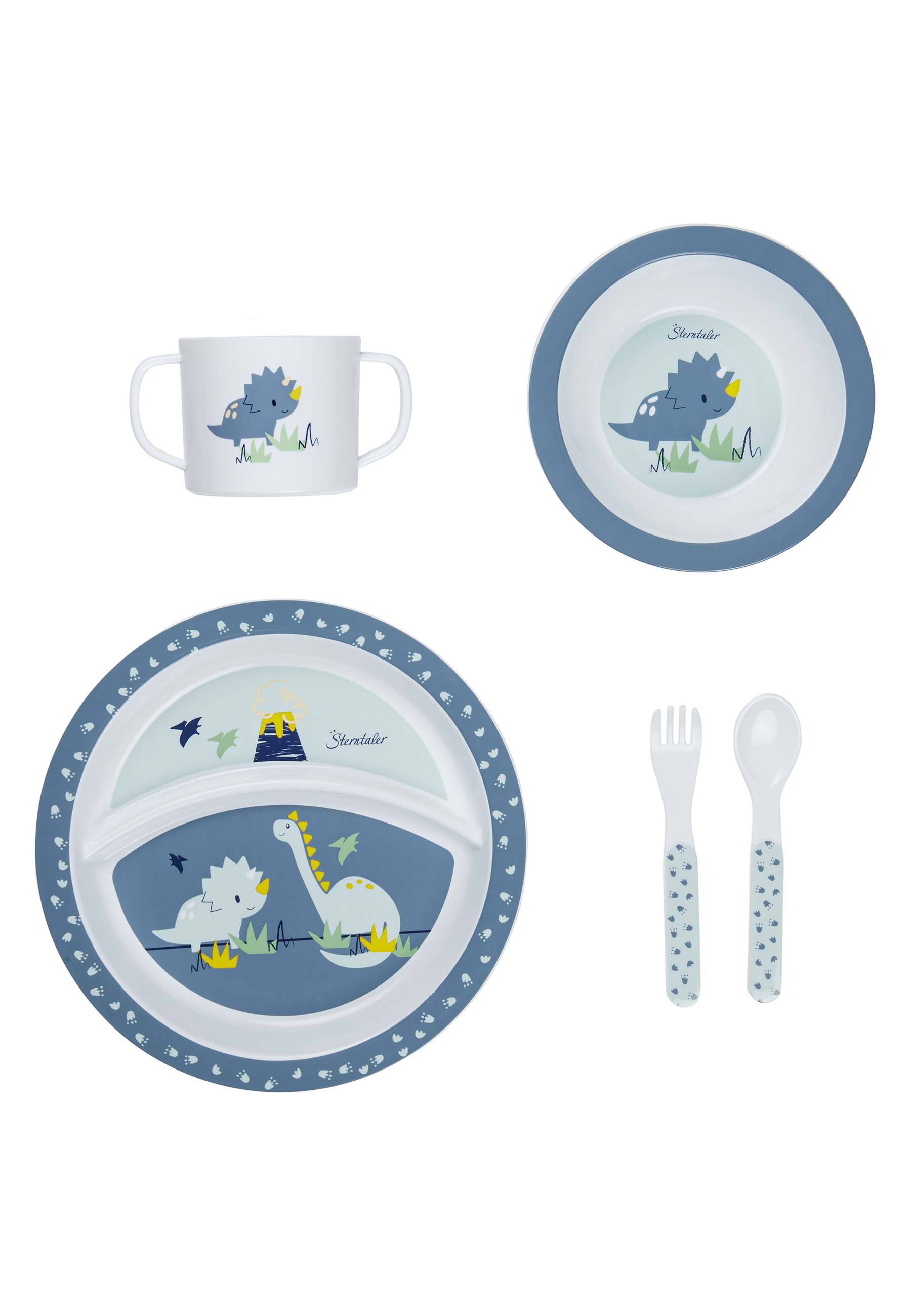 Geschirrset DINO blau Unisex