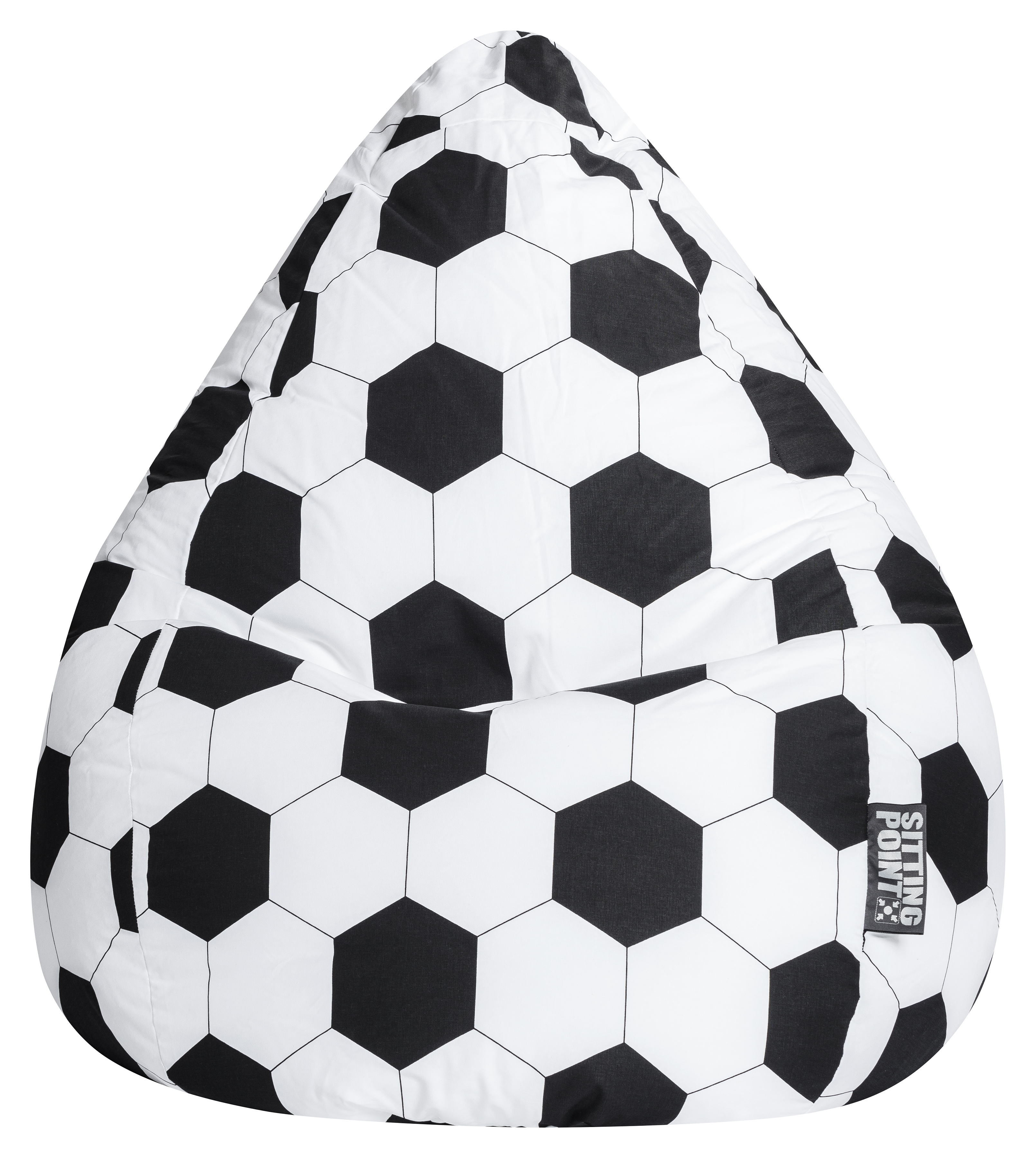 Sitzsack  Fussball schwarz Stoff