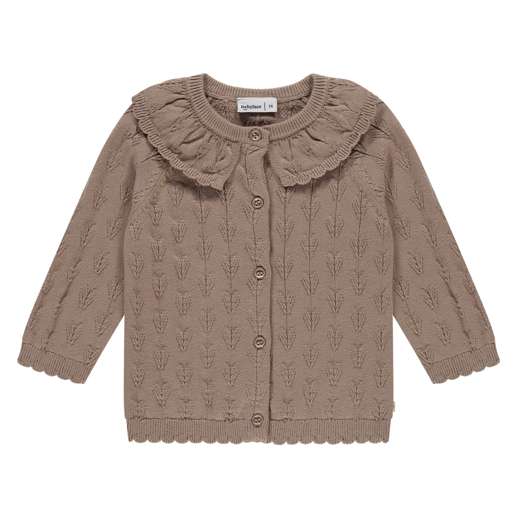 Cardigan Girls Babyface in cotone marrone