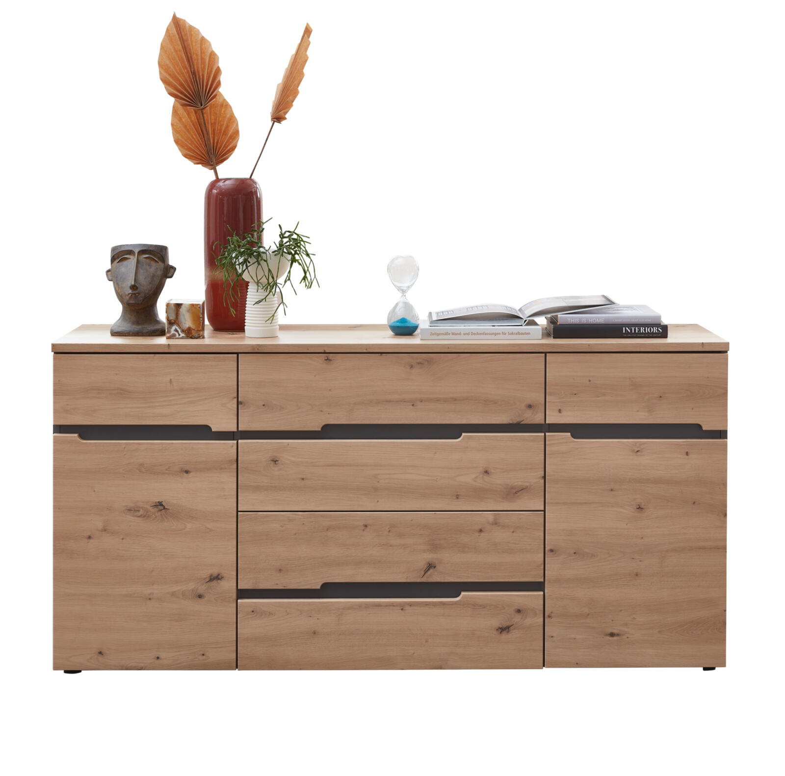 Sideboard Memphis grau braun Eiche