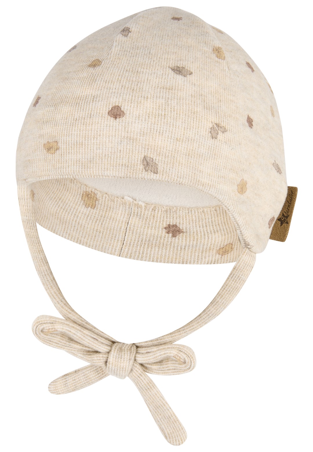 Berretto bebé foglie naturale unisex