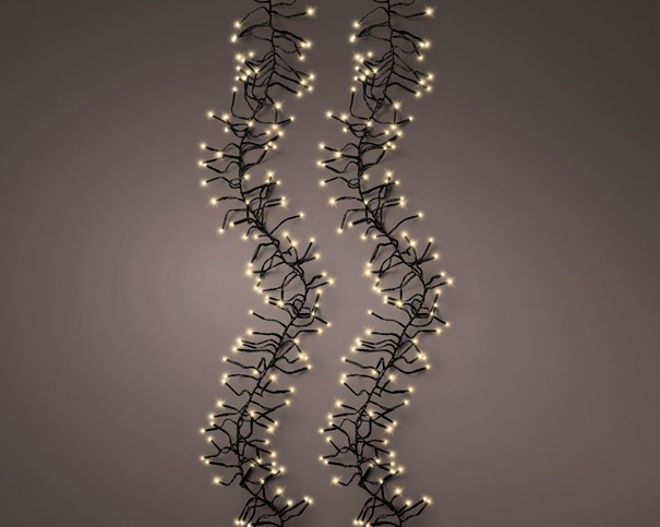 LED Lichterkette Clusterbeleuchtung schwarz/soft gold PVC