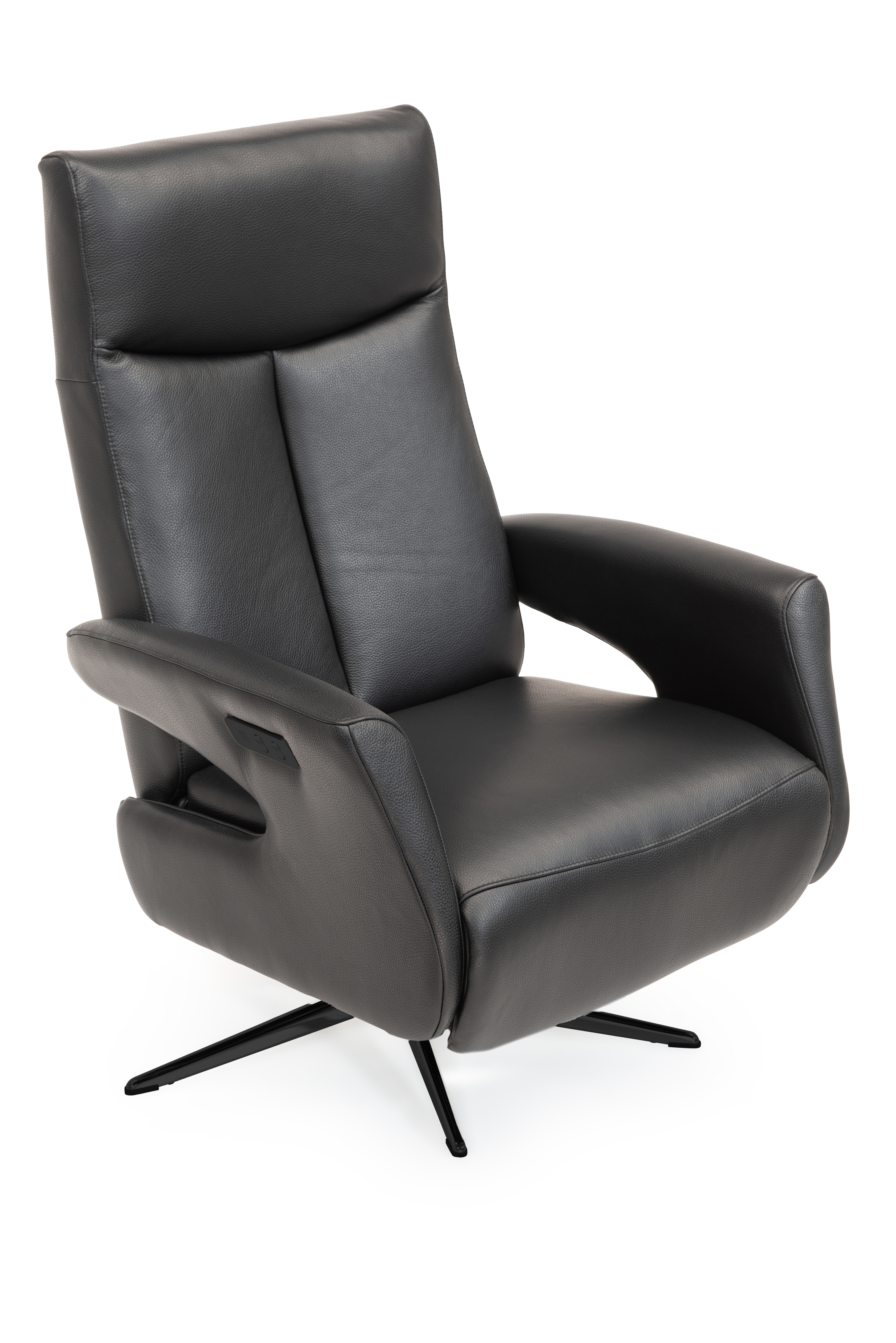 Poltrona 8001 in pelle nera