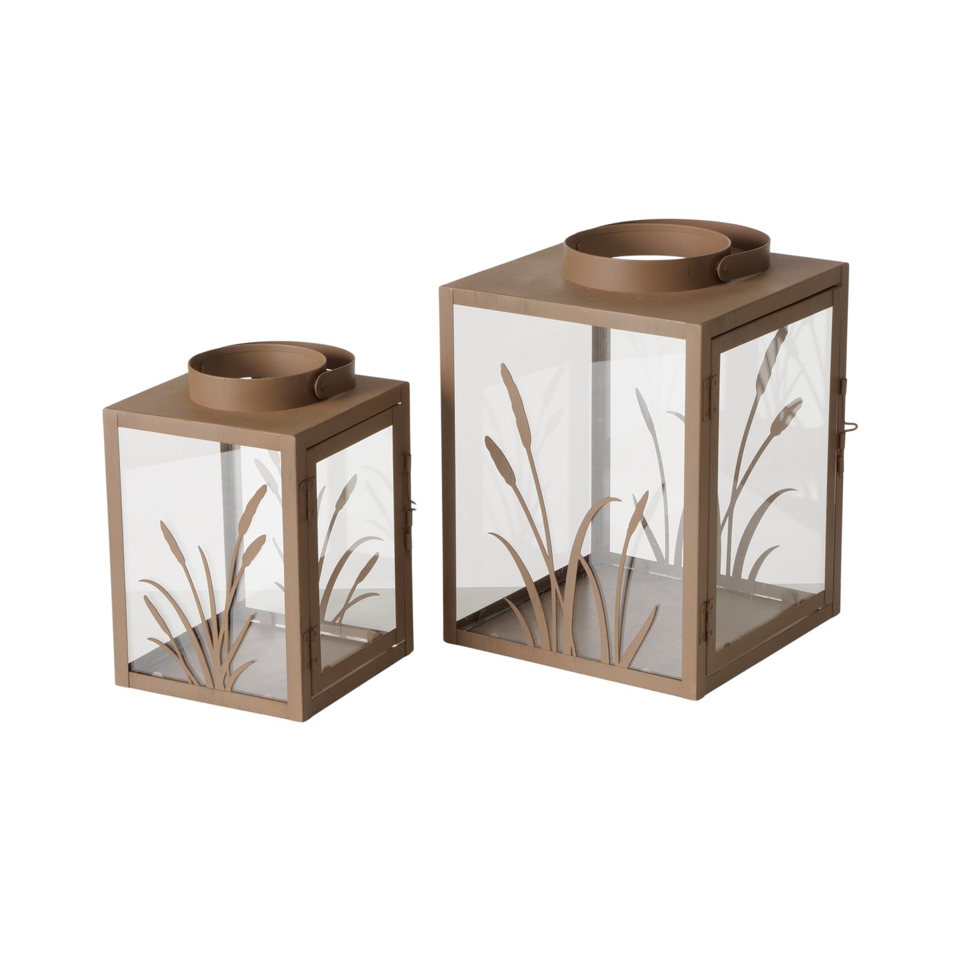 Laterne Nolani braun braun Glas Eisen