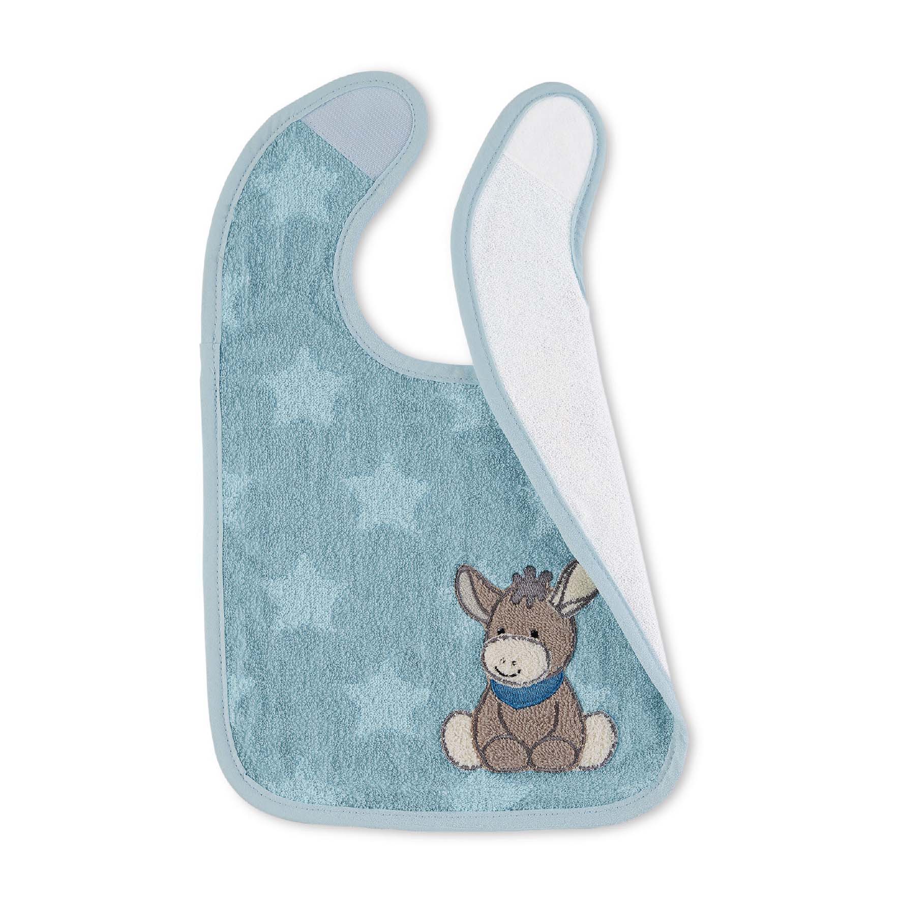 Plastik-Klettlätzchen mittelblau Unisex