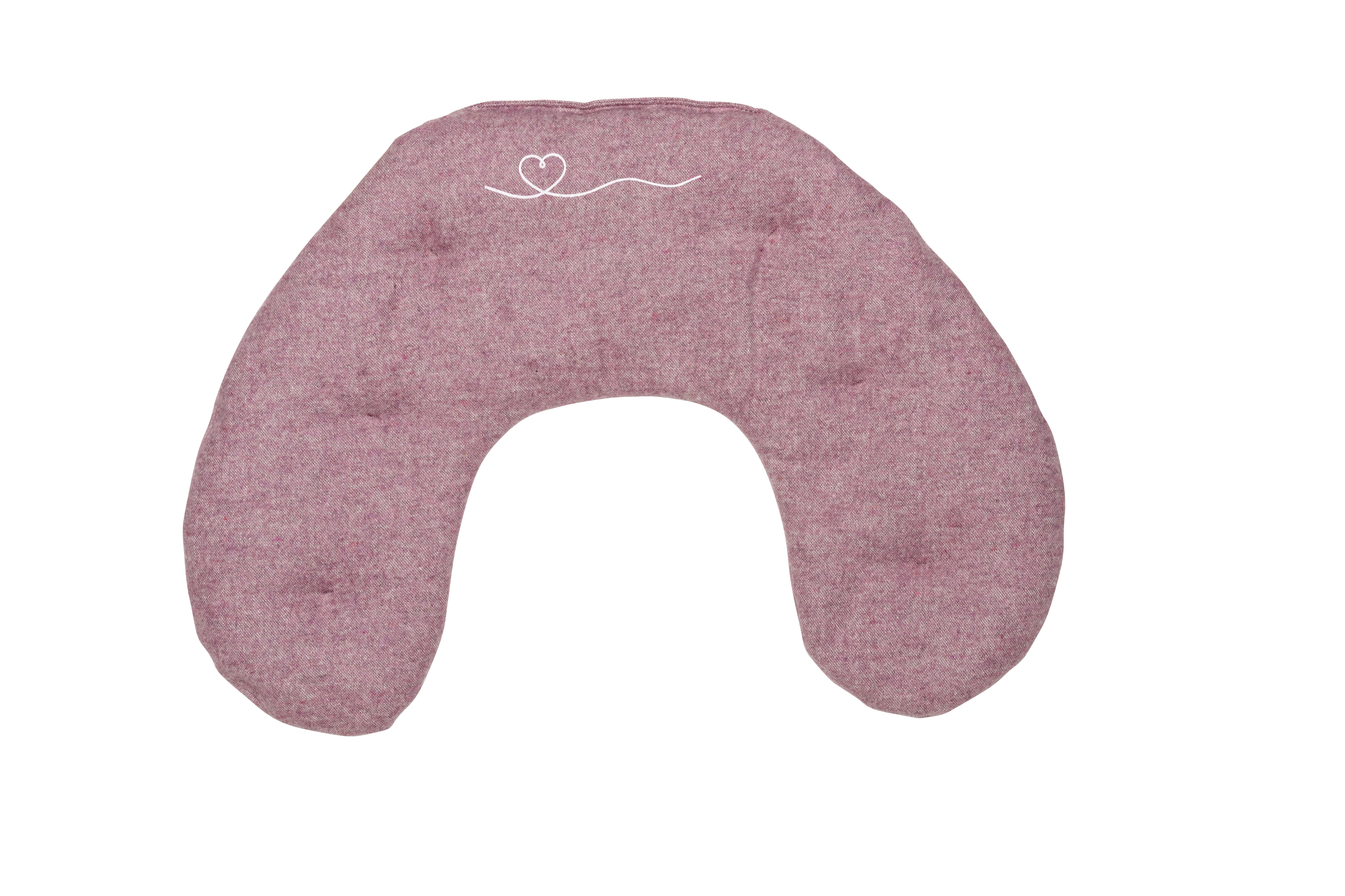 Cuscino per il collo in flanella rossa di cotone con venature di lavanda