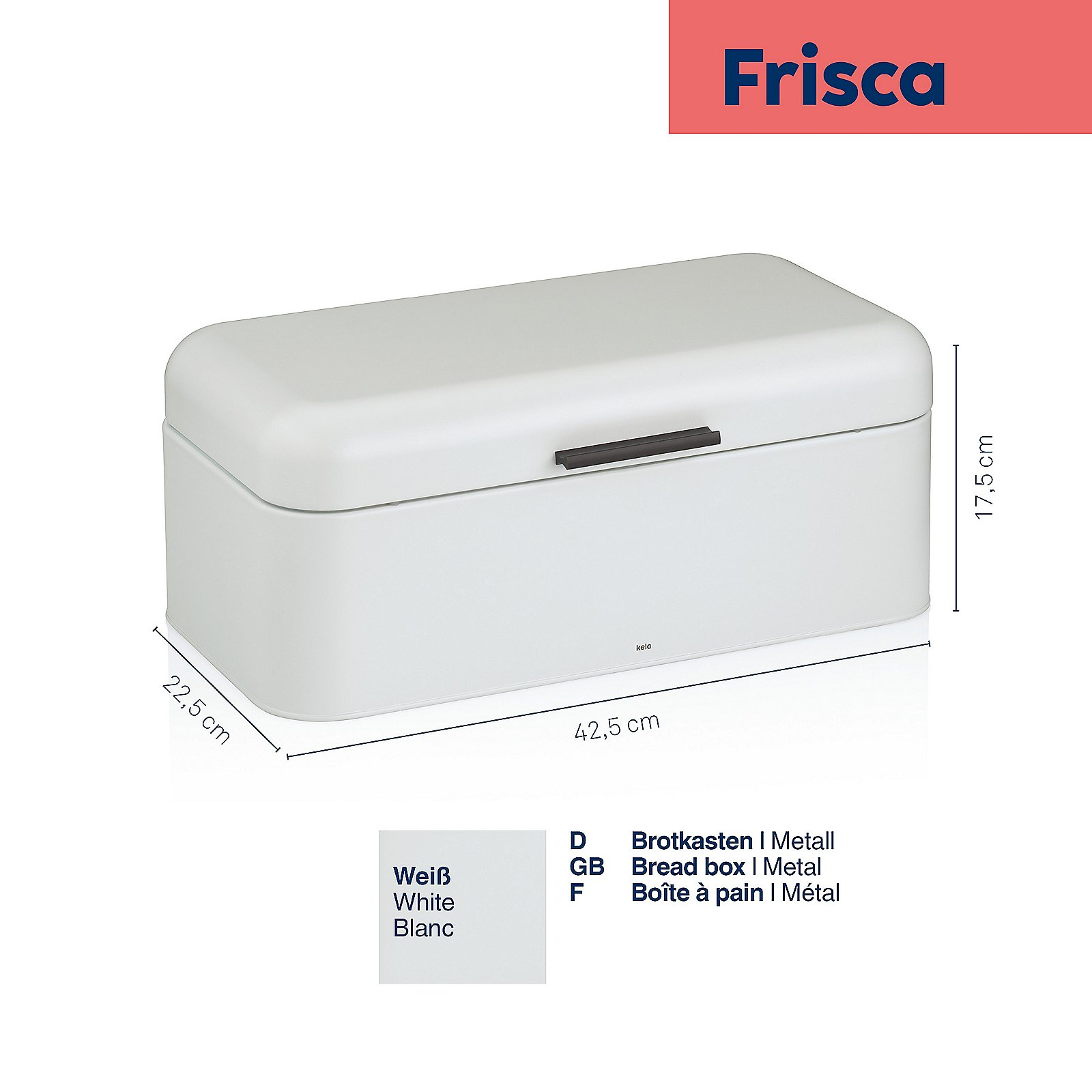Brotkasten Frisca Weiß Metall