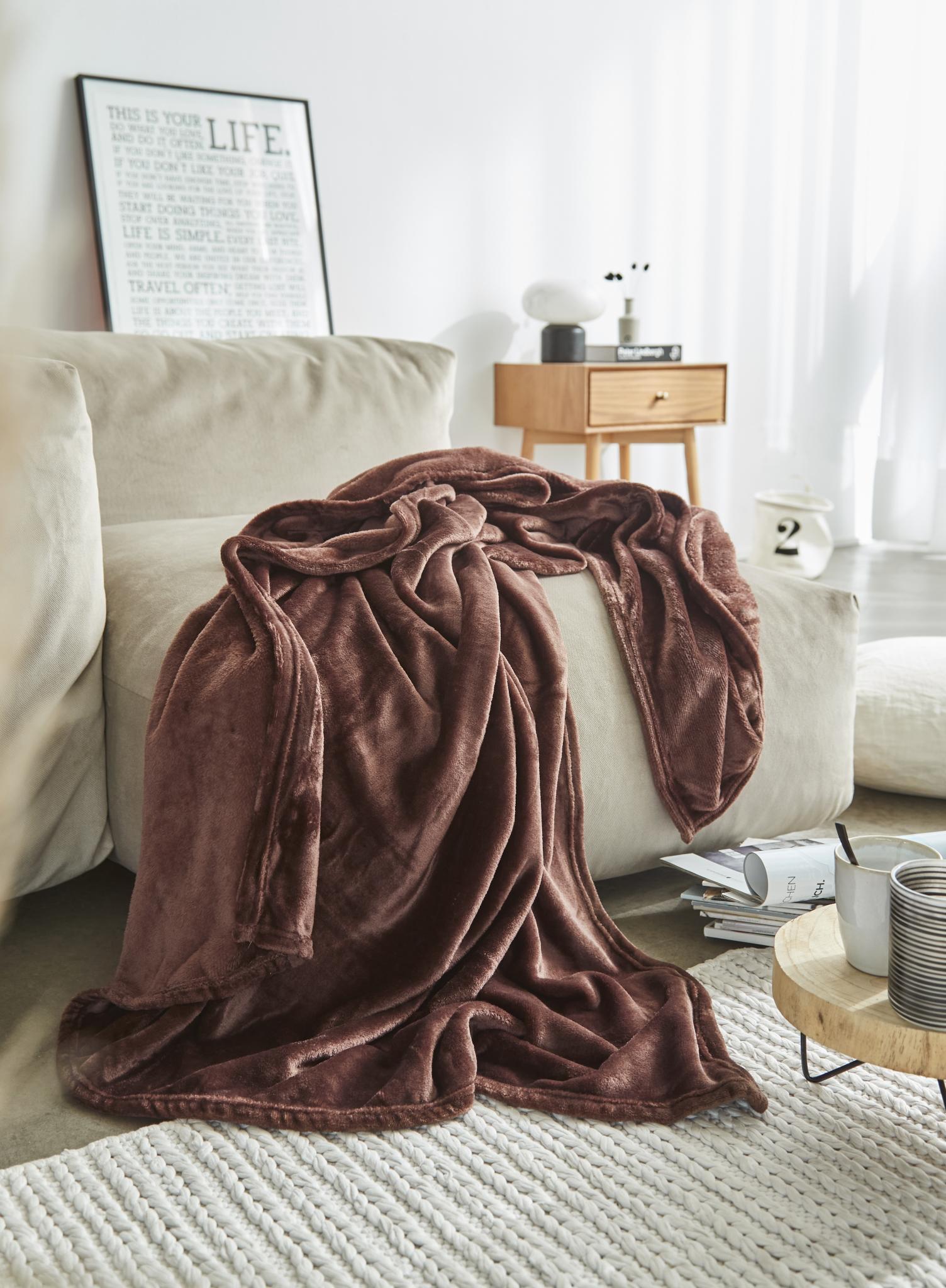 Fleecedecke Olbia dunkelbraun Polyester