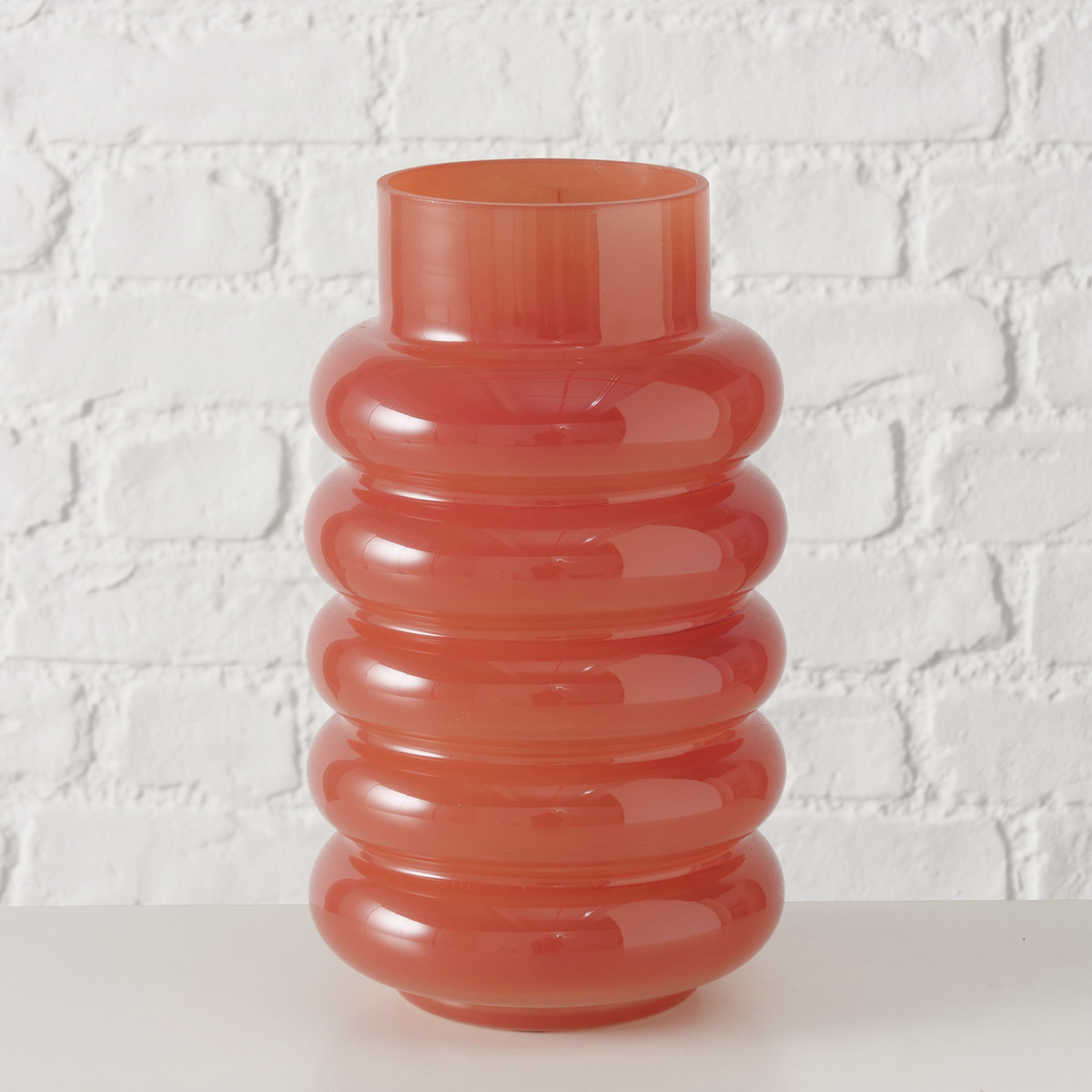 Vaso Ribbo in vetro rosa scuro