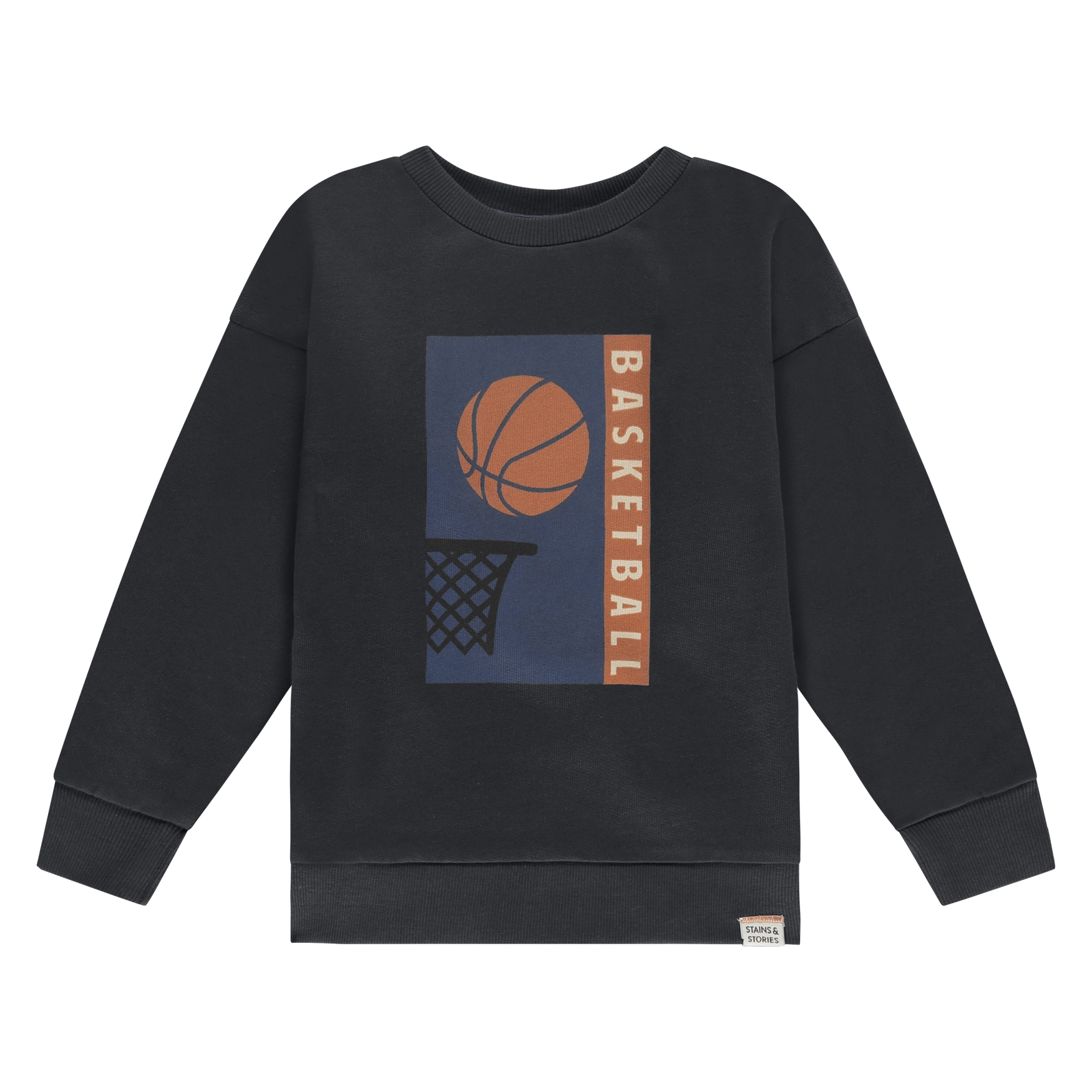 Camicia a maniche lunghe da bambino Macchie e storie in cotone blu