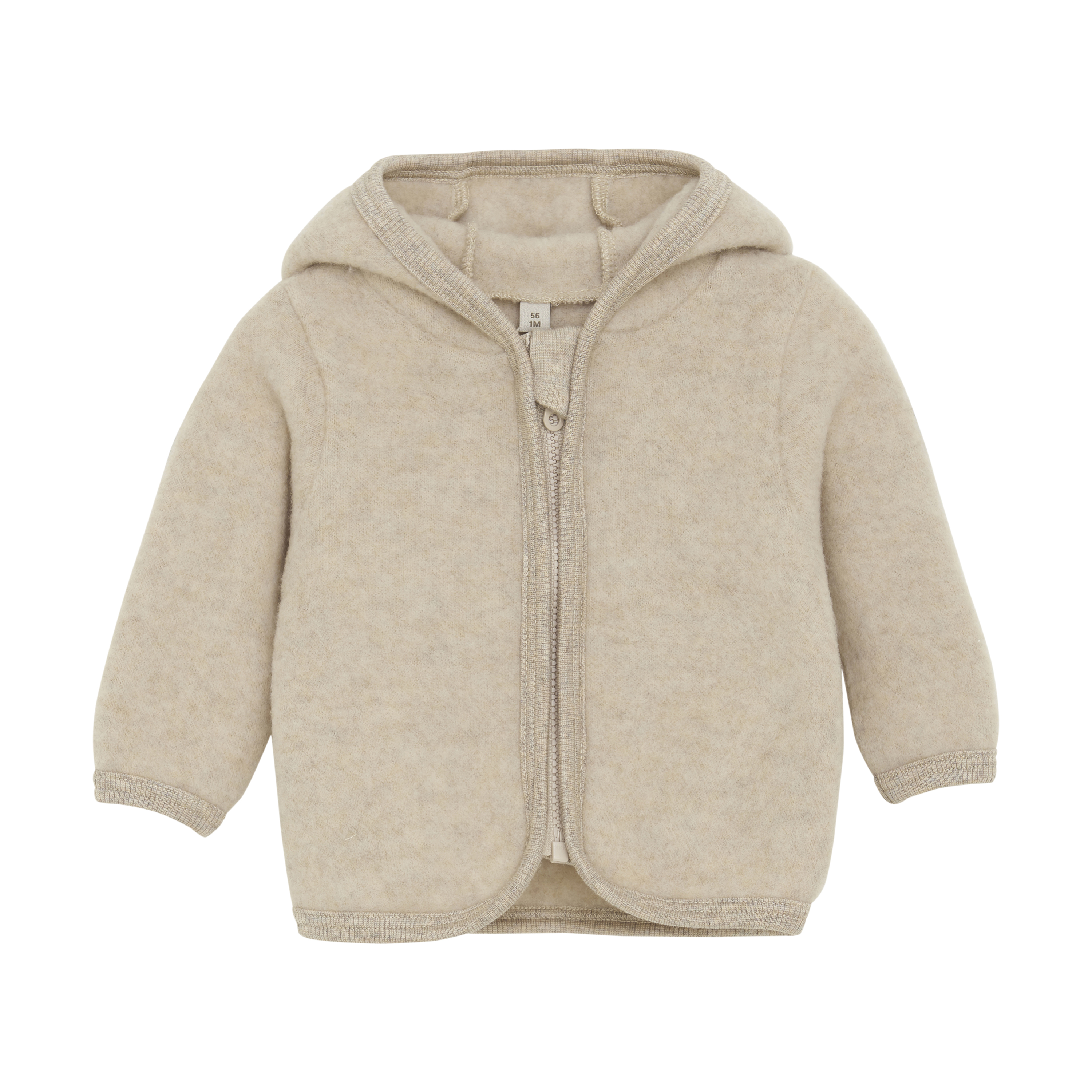 Jacke Ears Wolle Fleece  Braun Textil