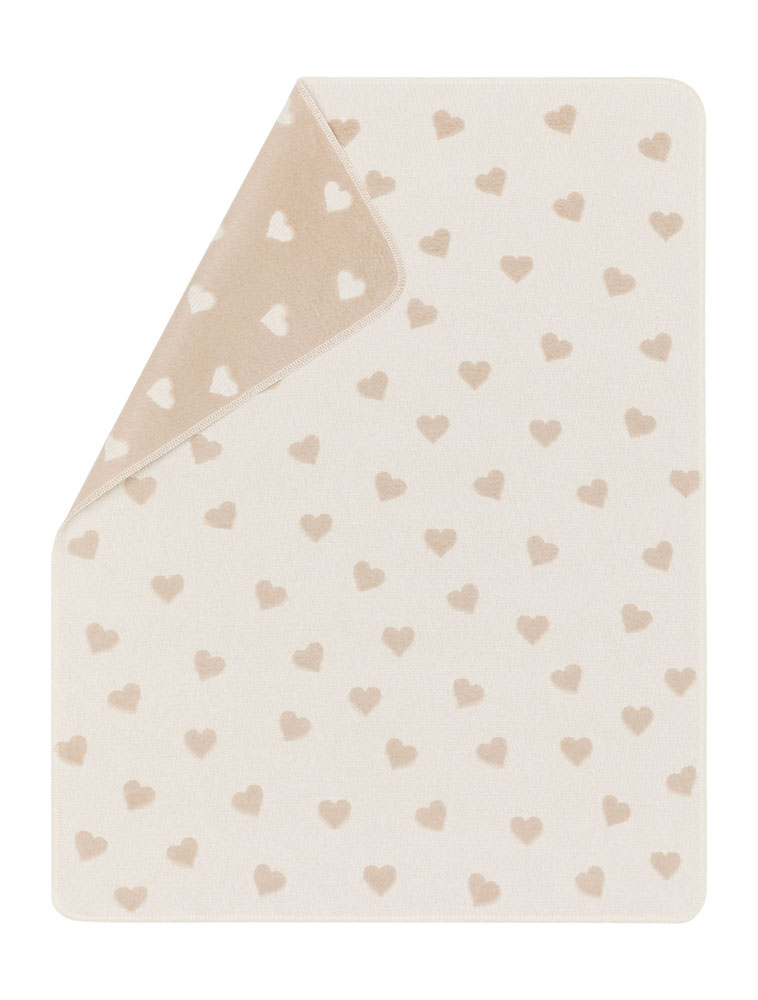 Kinder Plaid Herzen Carla weiß Baumwolle Viskose Polyacryl