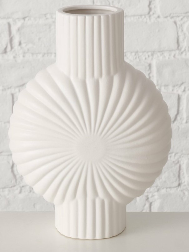 Vase Lambet Steingut matt weiß
