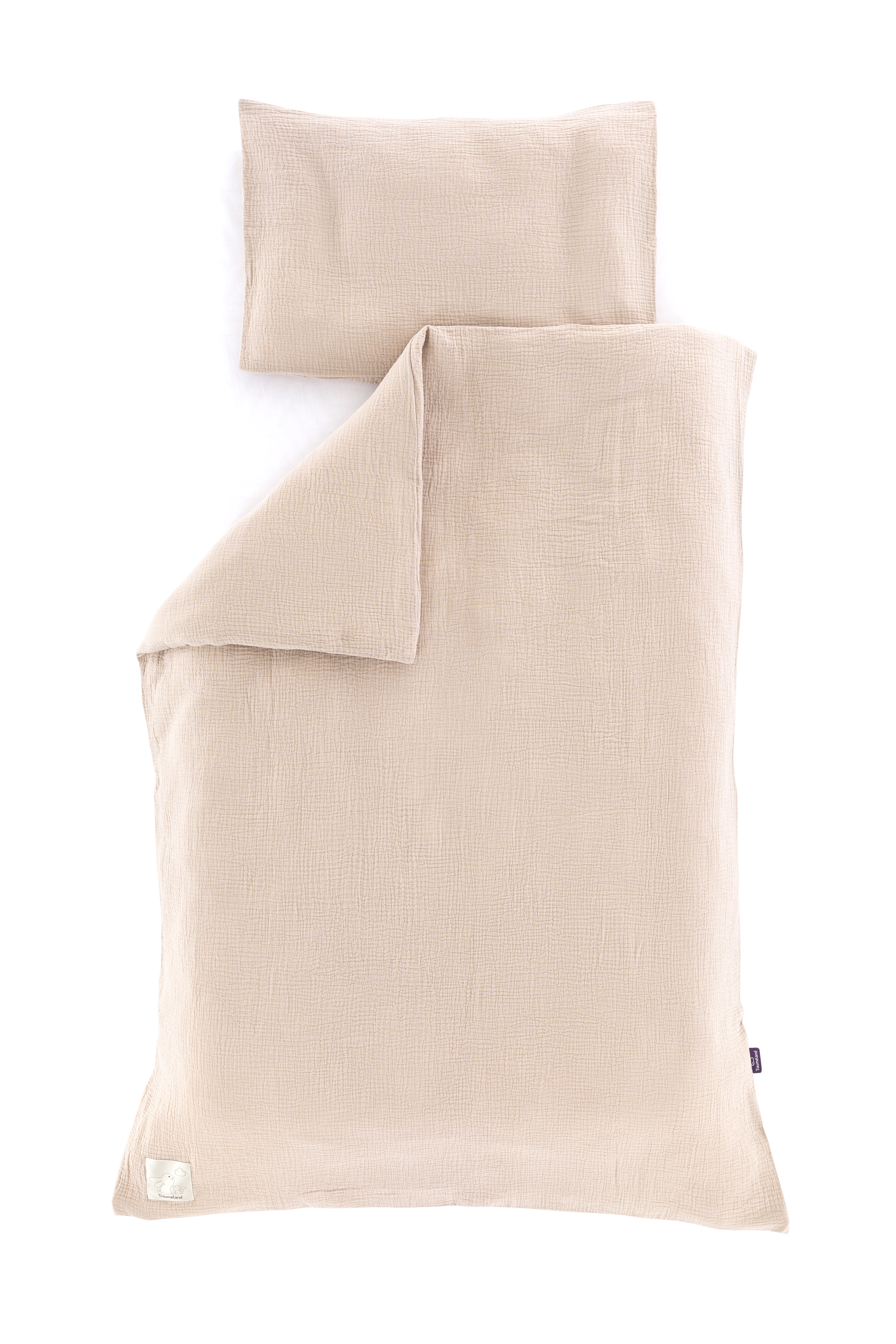 Bettwäsche Baumwollmusselin beige Stoff