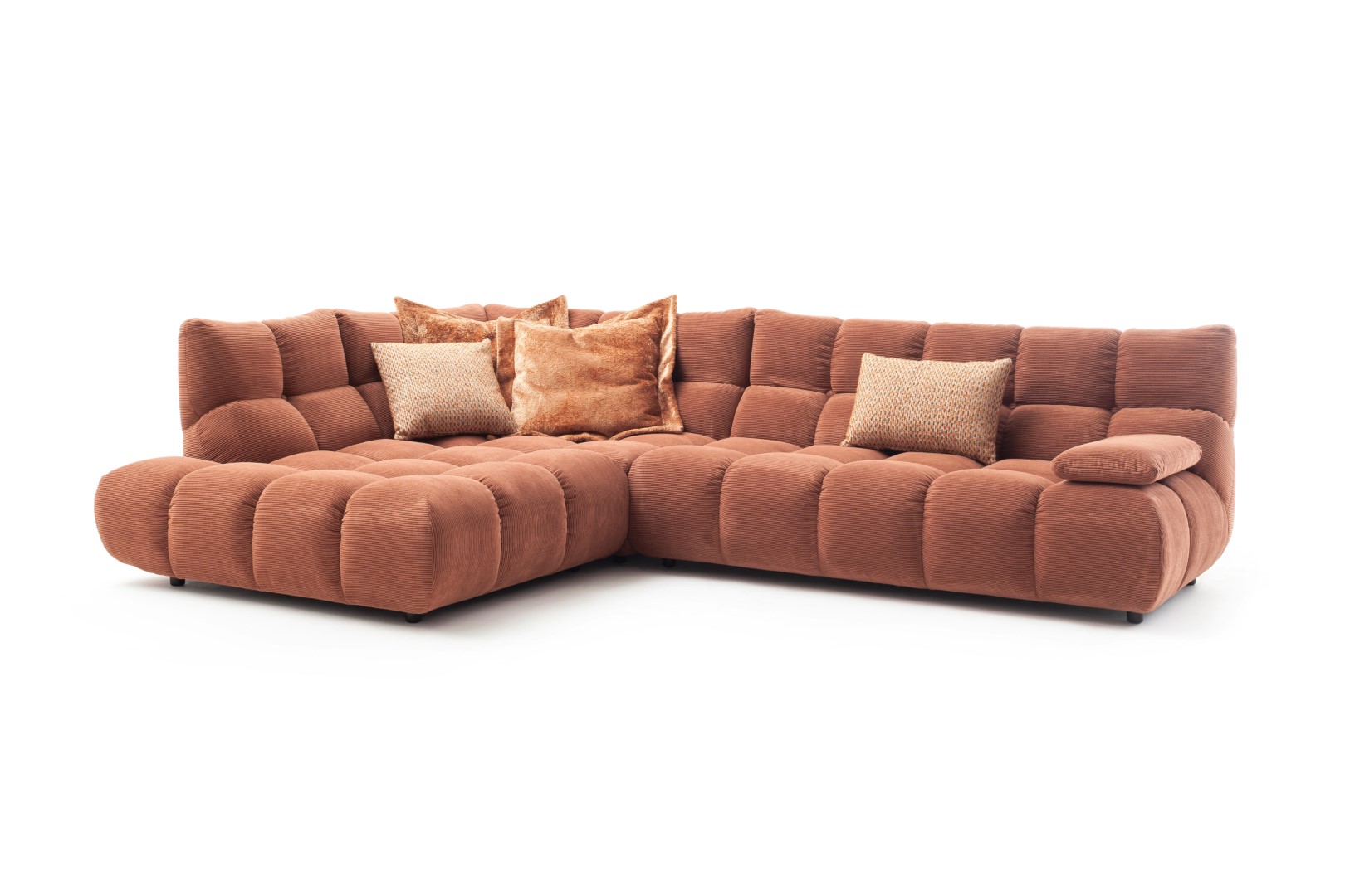 Divano angolare SK781 Graceland in tessuto ruggine