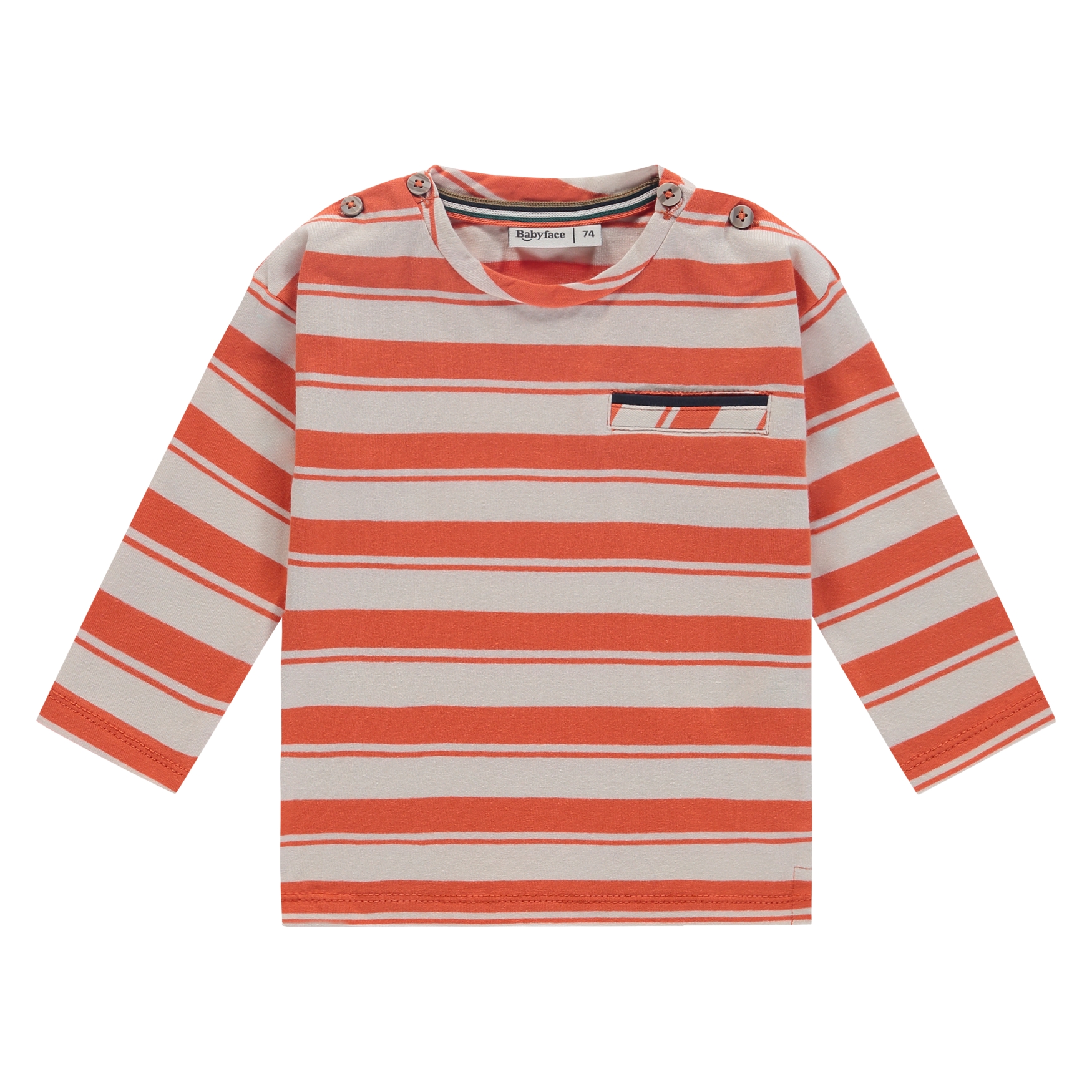 Langarmshirt Babyface orange weiß Baumwolle Elasthan