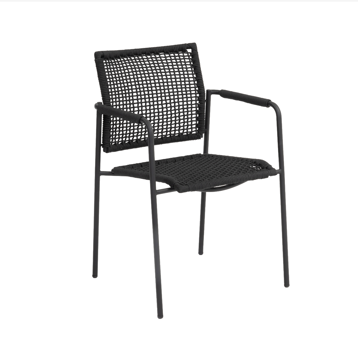 Outdoor Stuhl Erro schwarz Stoff Stahl