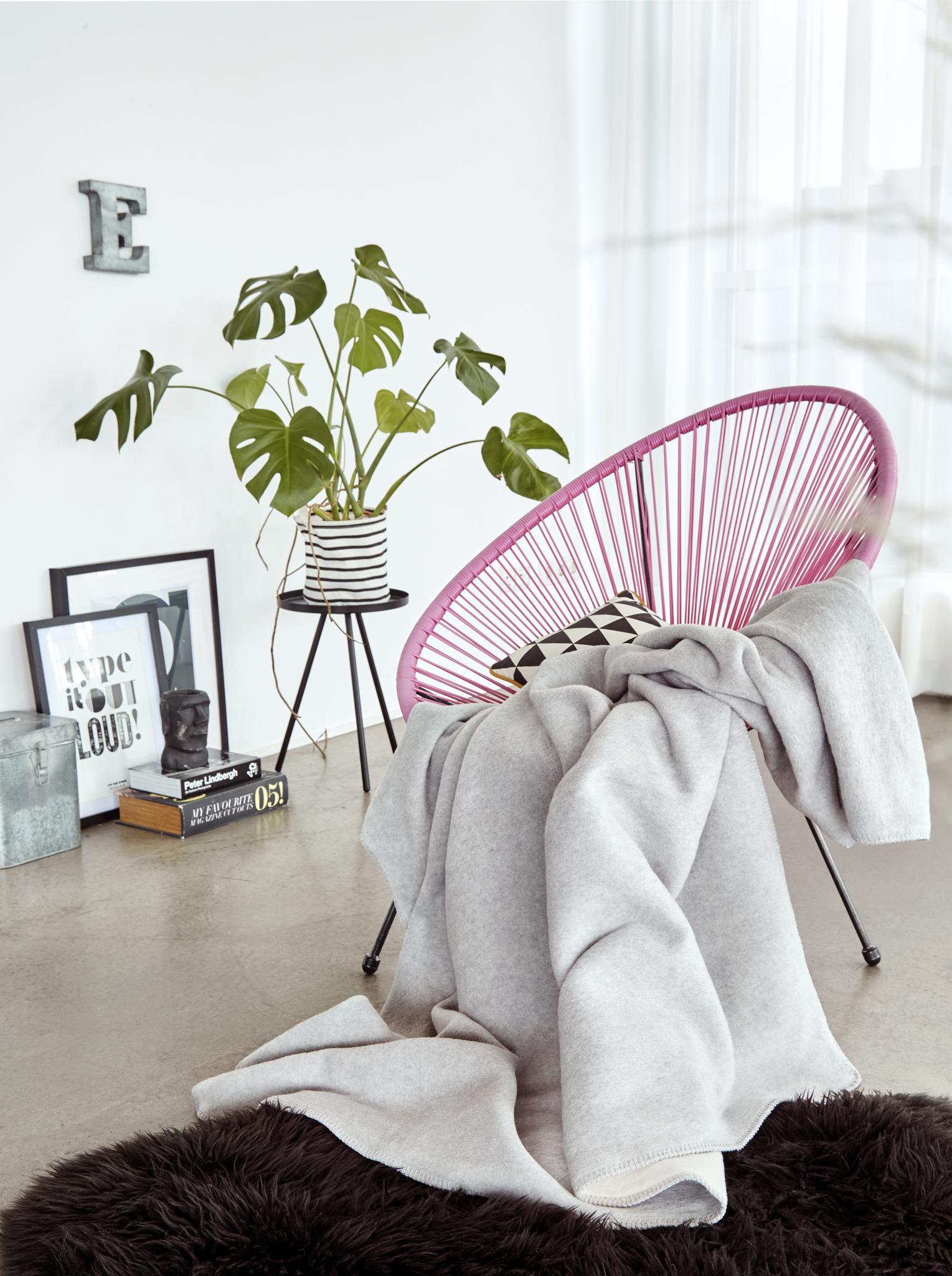 Doubleface Decke Dublin grau Polyester