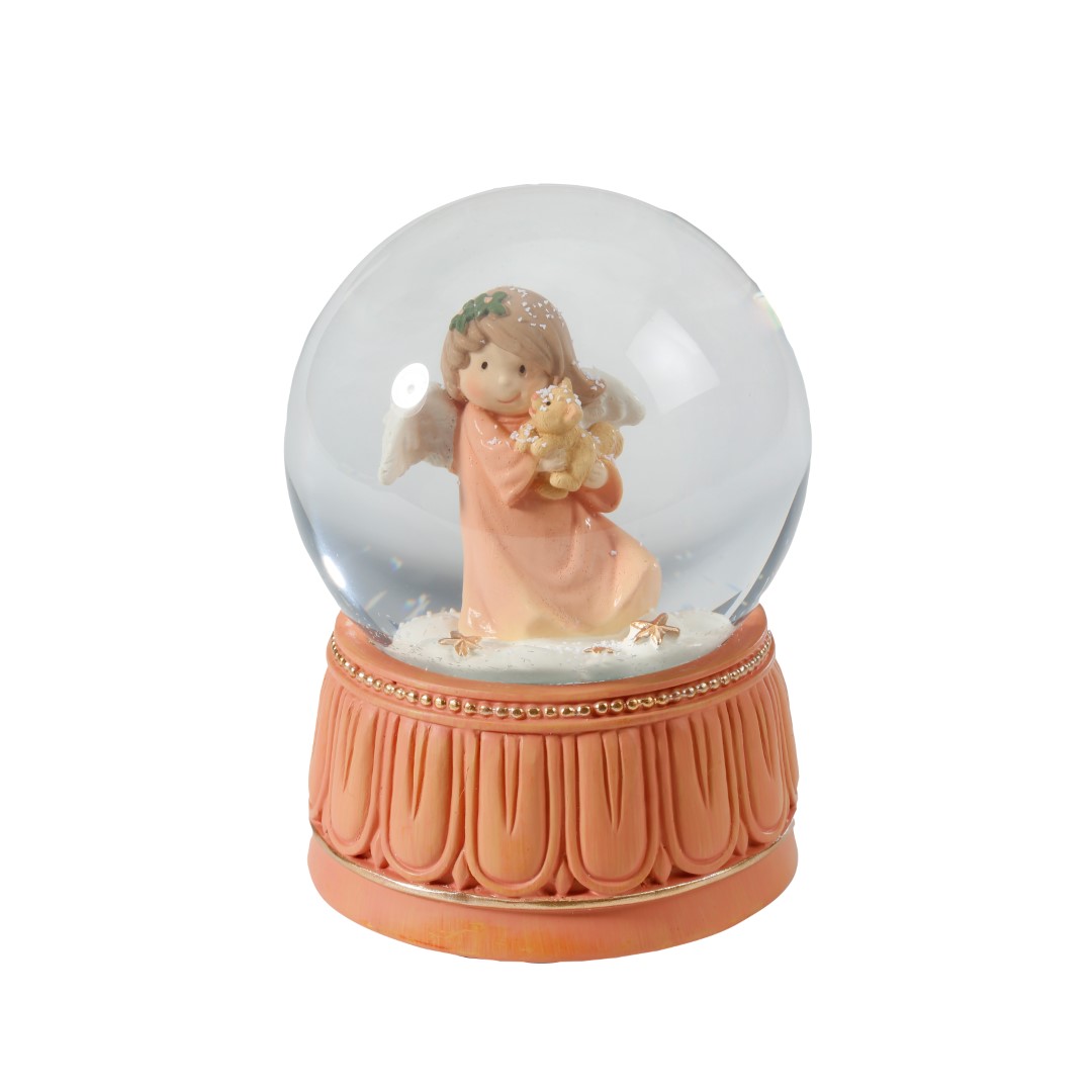 Spieluhr Engel orange Polyresin