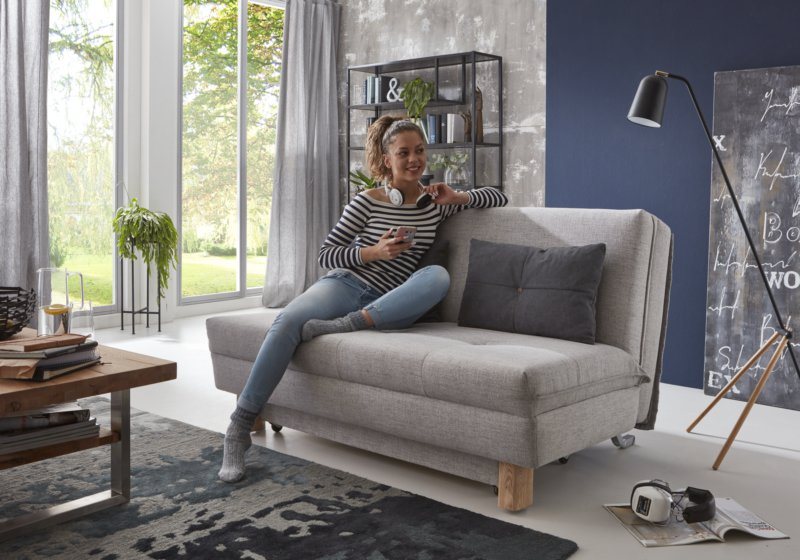 Schlafsofa Tabea Stoff hellgrau