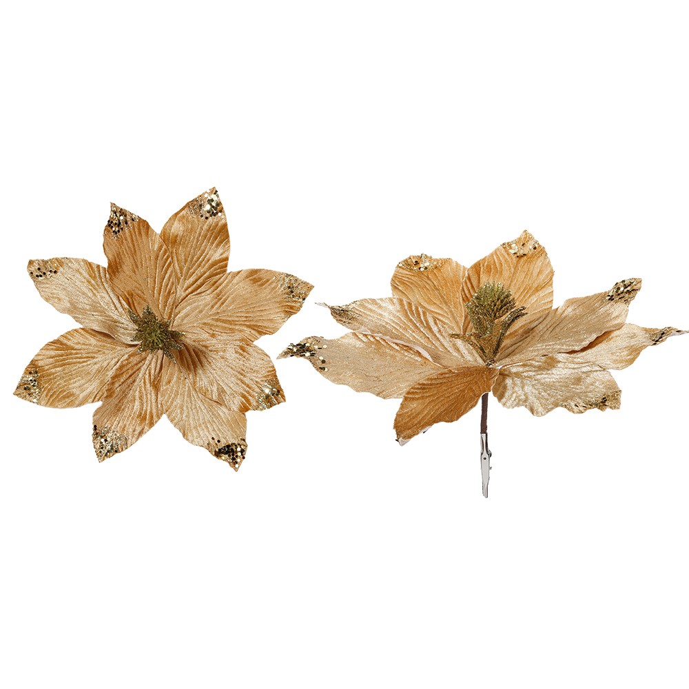 Dekoblume Dark Deluxe gold Samt