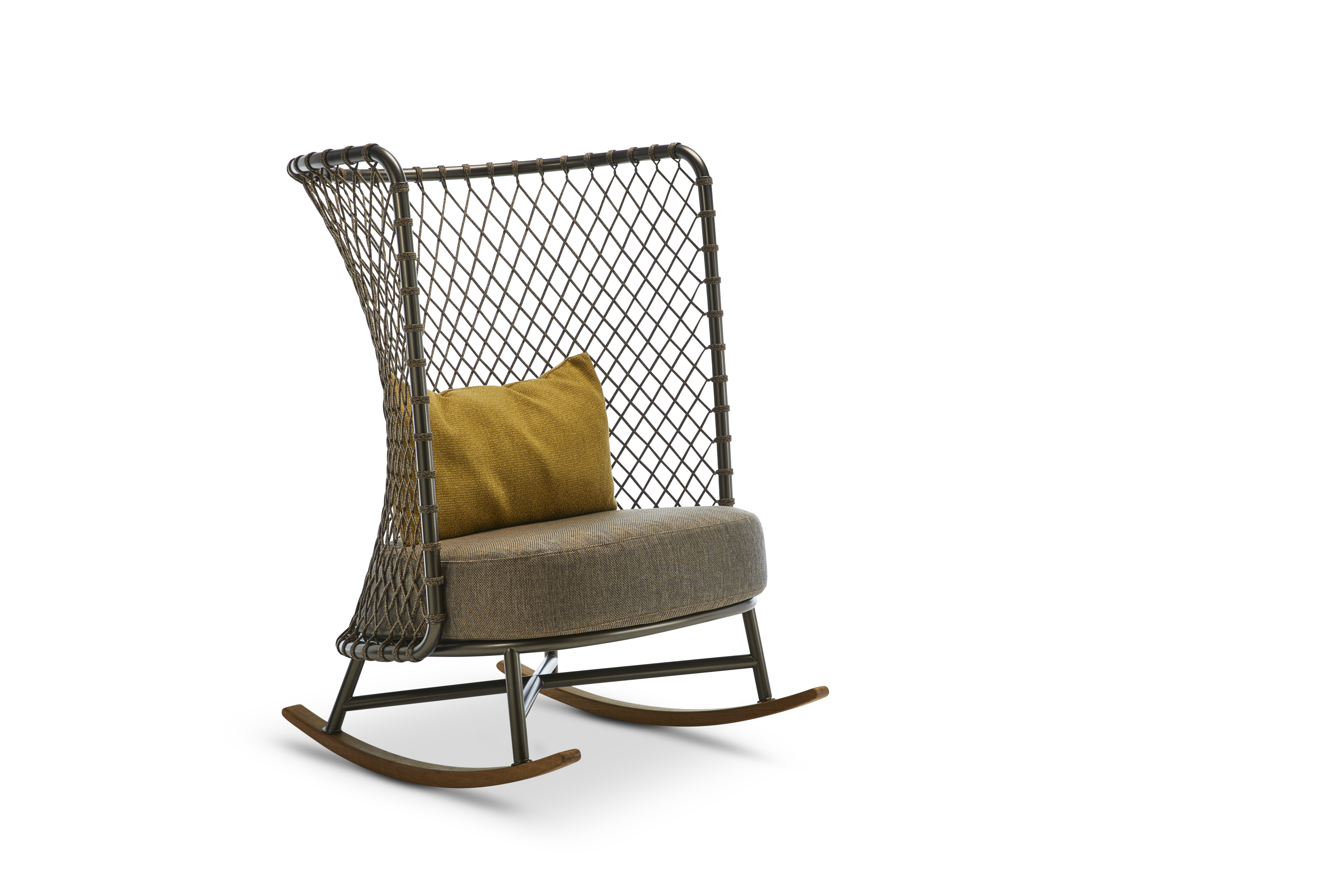 Outdoor Schaukelsessel mit Kissen Charme bronze Stoff