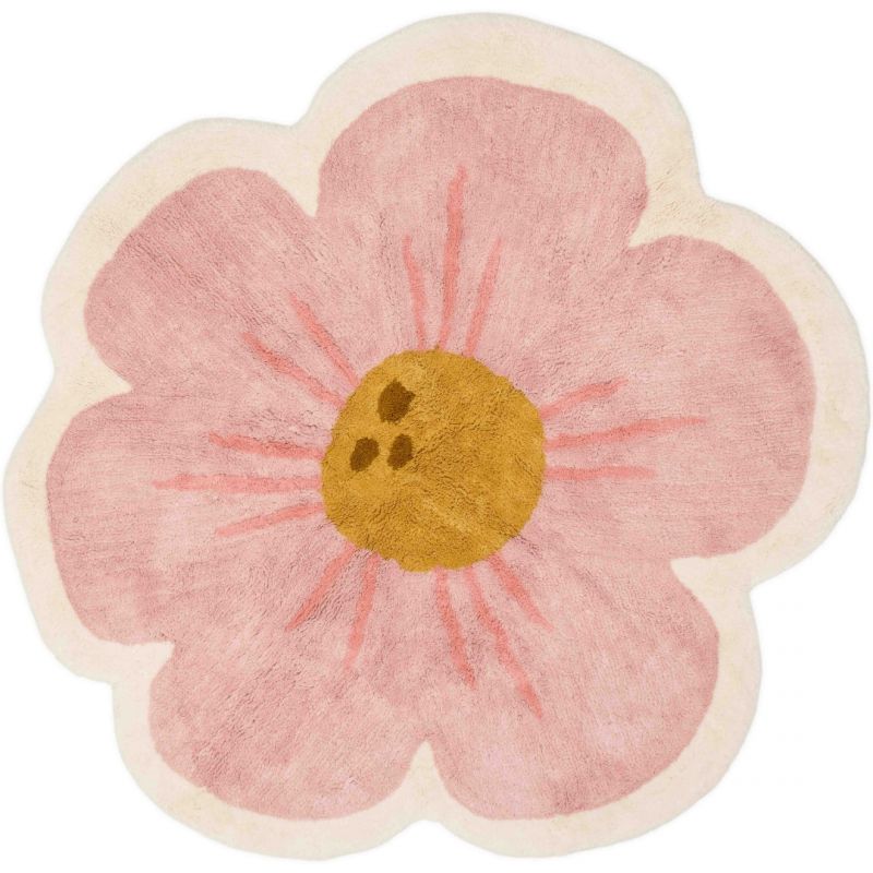 Teppich Blumen Little Dutch rosa orange Baumwolle