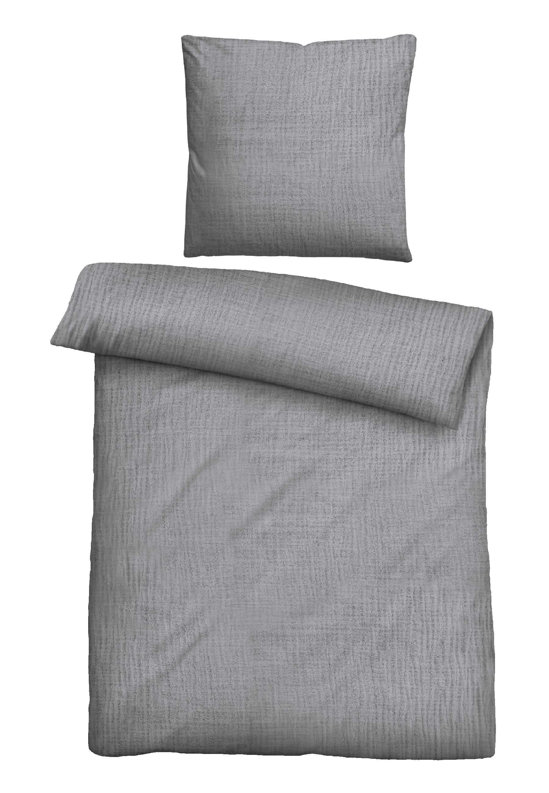 Bettwäsche Musselin grau Textil