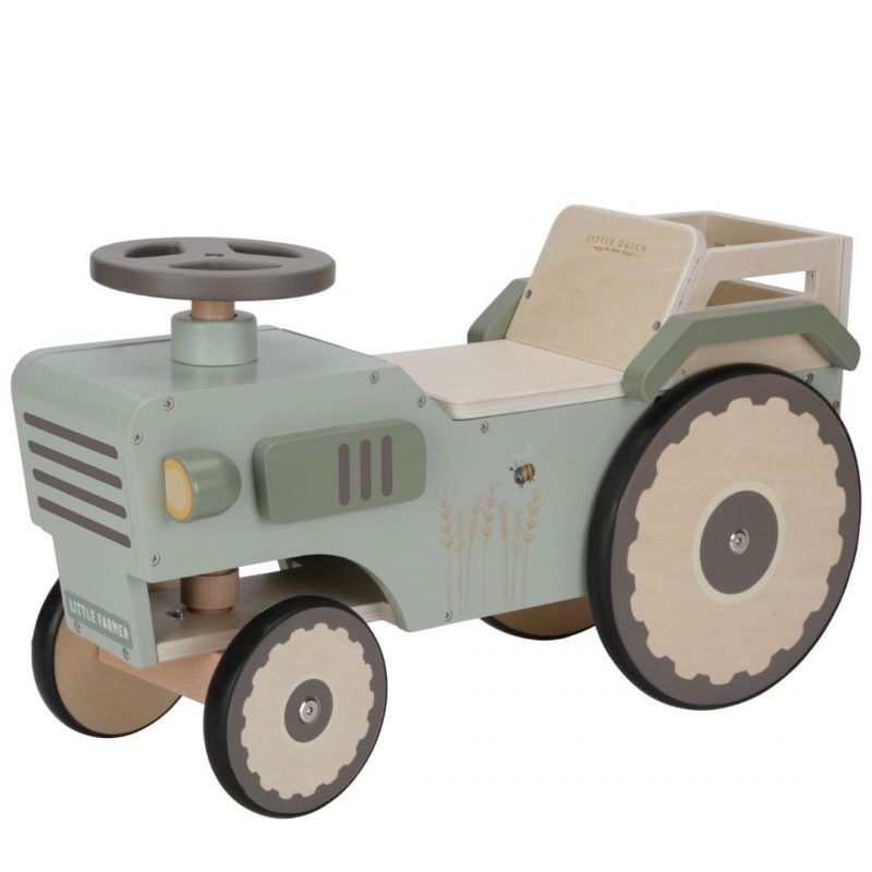 Rutschfahrzeug Traktor Little Dutch grün Holz