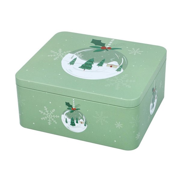 Gebäckdose Weihnachtsbaum L Weißblech grün