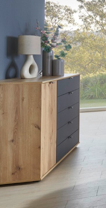 Kommode Naxos braun grau Holz