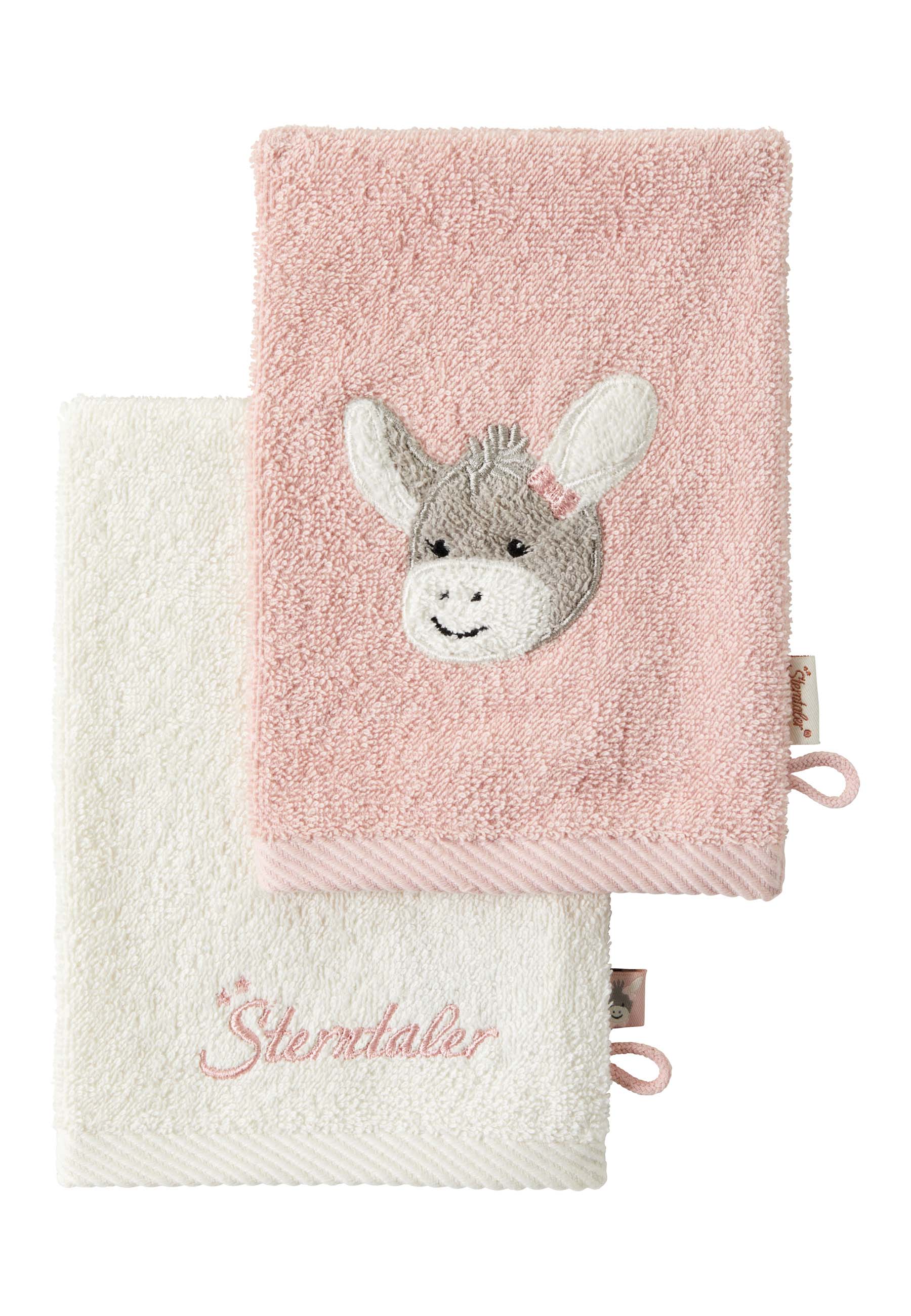 2er Waschhandschuhe zartrosa Mädchen