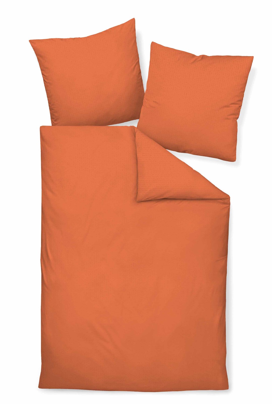 Biancheria da letto arancione 135x200,60x80 PIANO Mako-Soft-Seersucker