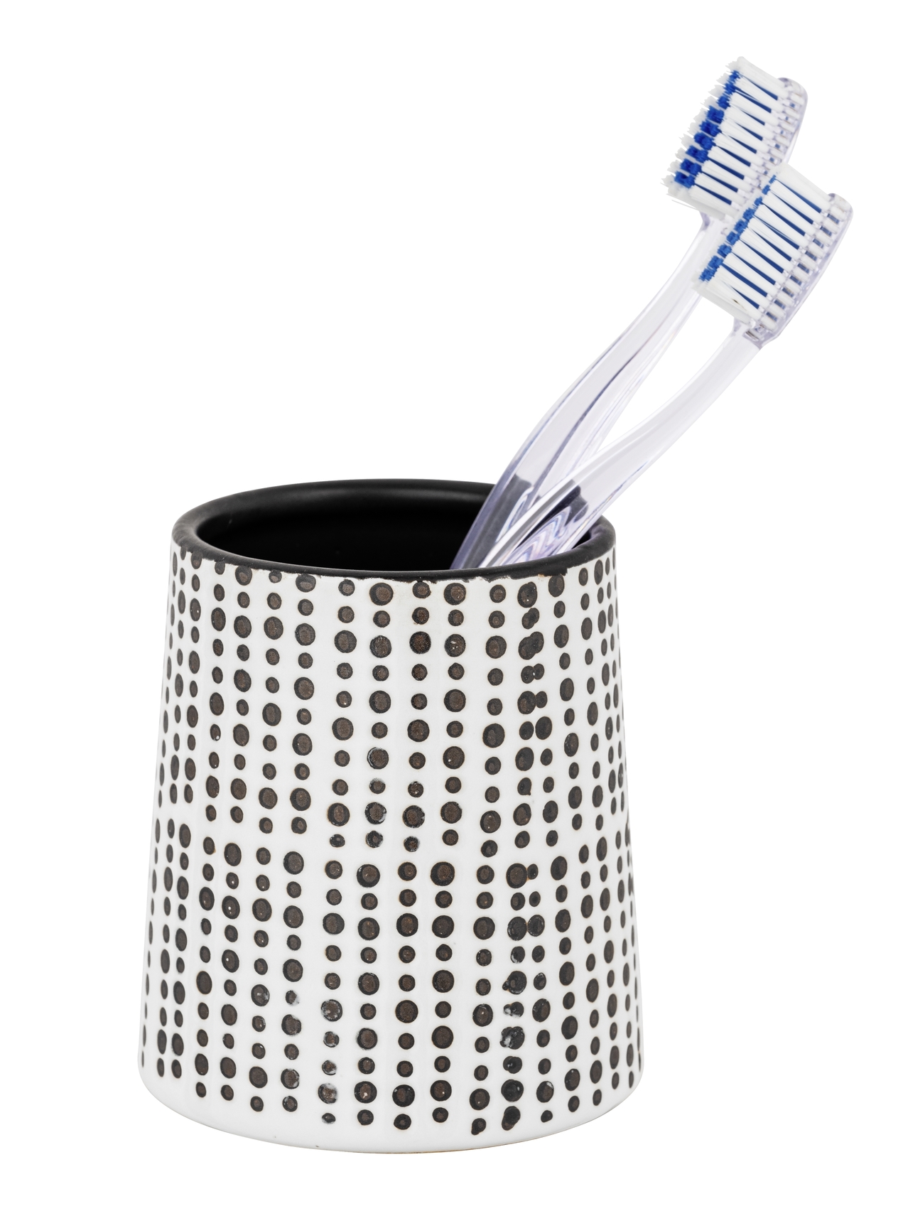 Bicchiere per spazzolini da denti in ceramica nera Brento