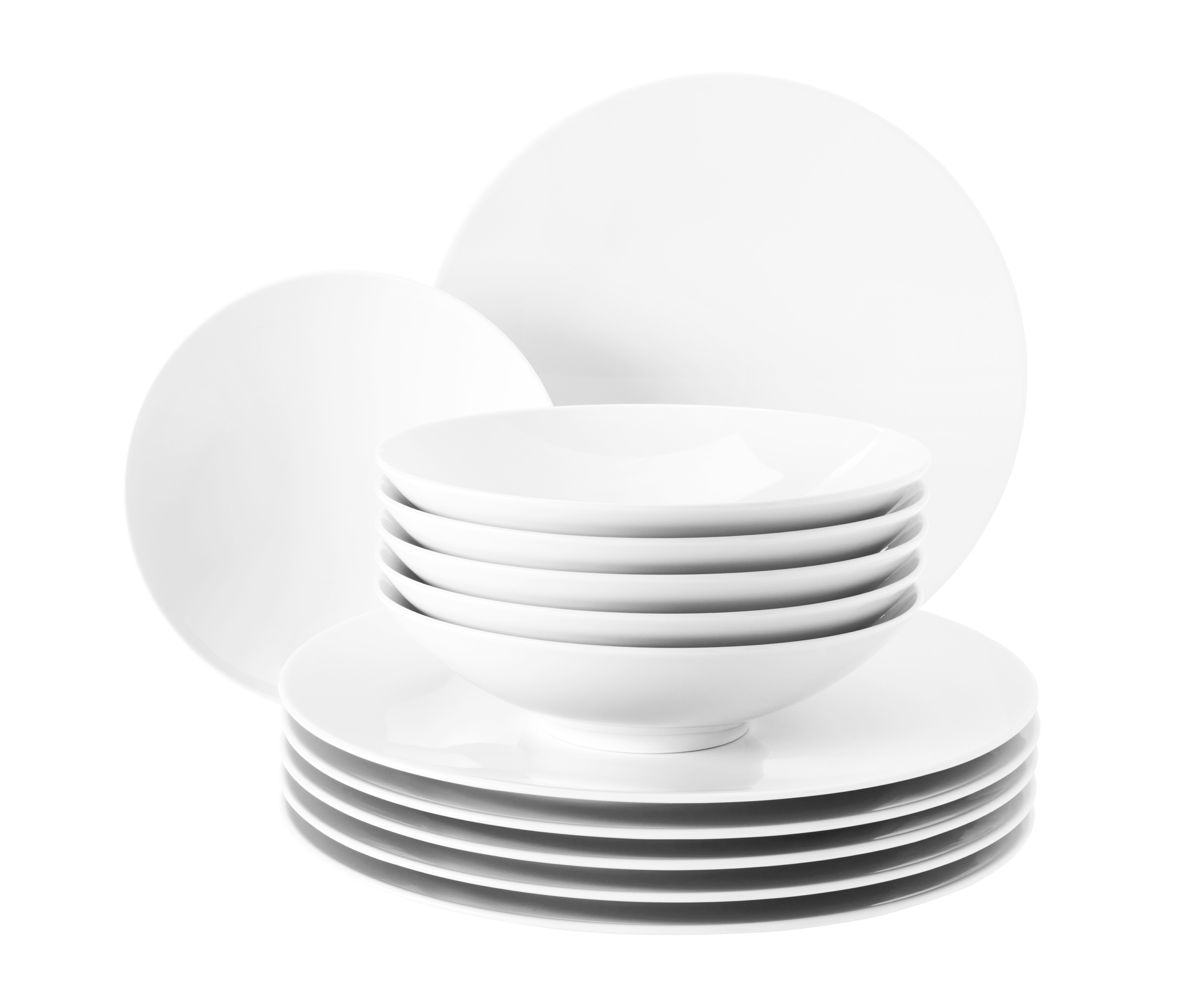 Tafelservice 12-teilig Life weiß Porzellan