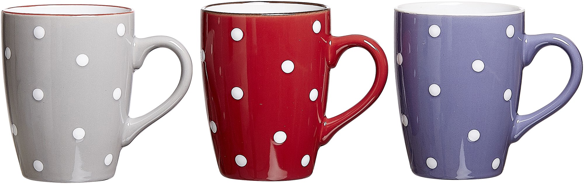 Henkelbecher STANDARD Rot|Grau|Lila Steingut