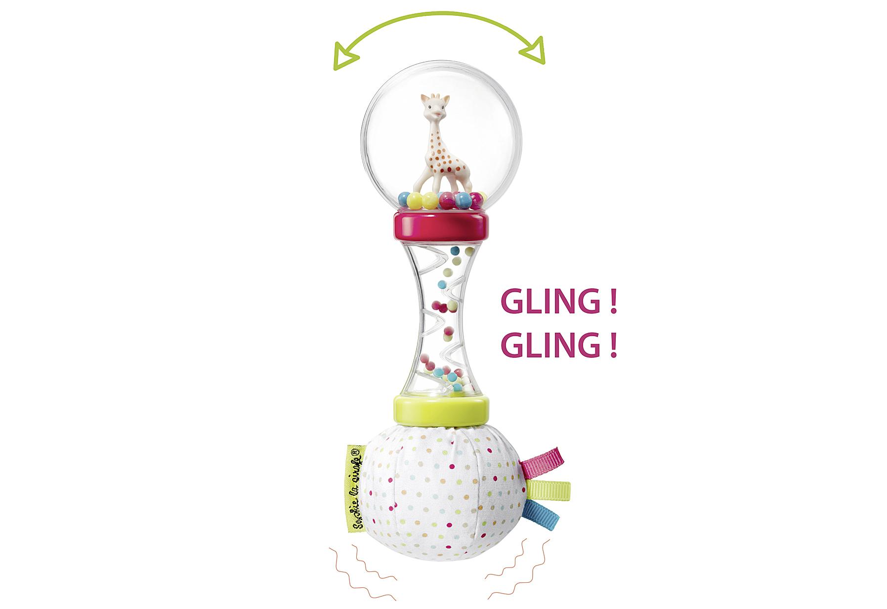 Soft-Maracas-Rassel Sophie la Giraffe bunt Kunststoff / Polyester