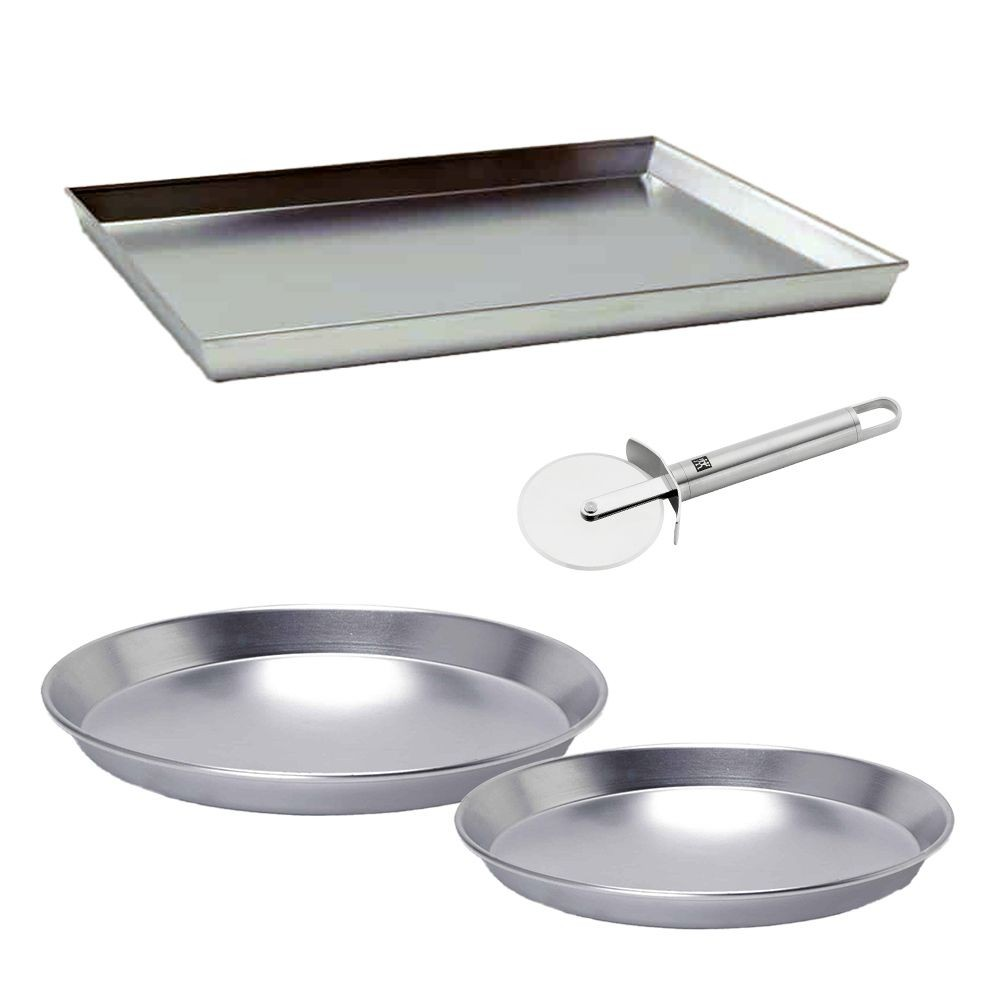 Set Pizza Blech iLoveCooking grau Aluminium