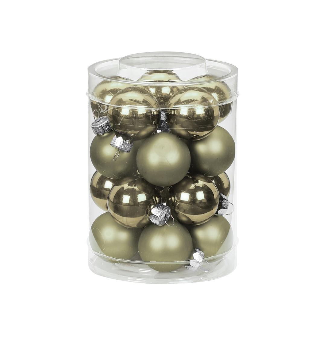 Weihnachtskugelset Winter grün Glas