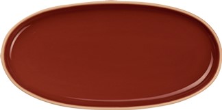 Piatto da aperitivo ovale aragosta SEMANA gres rosso lucido