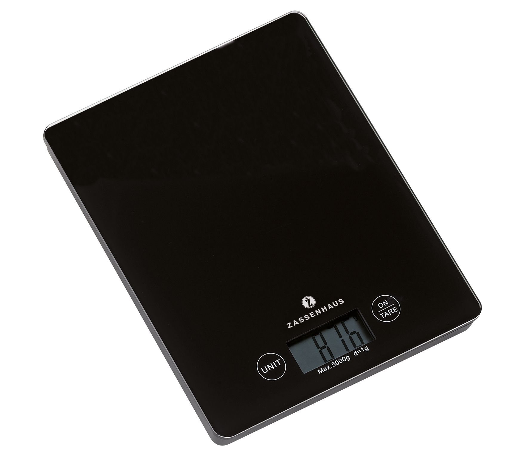 Digital-Waage Balance schwarz Kunststoff Glas