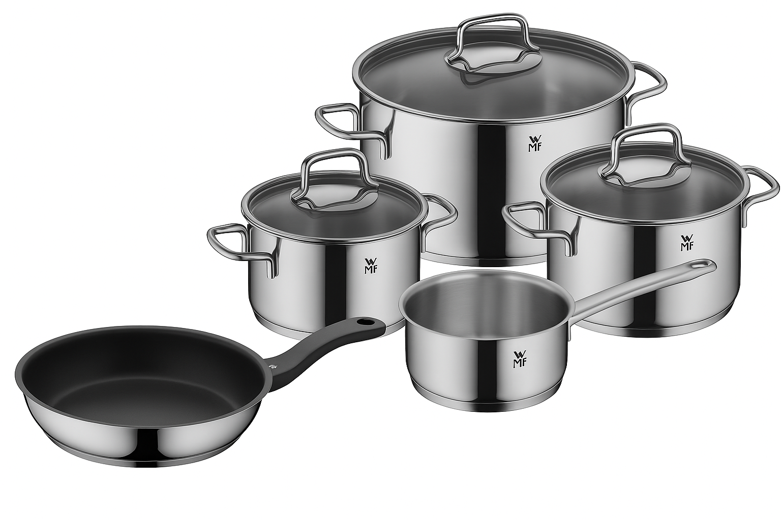 Set di pentole e padelle Astoria Devil in acciaio inox argento