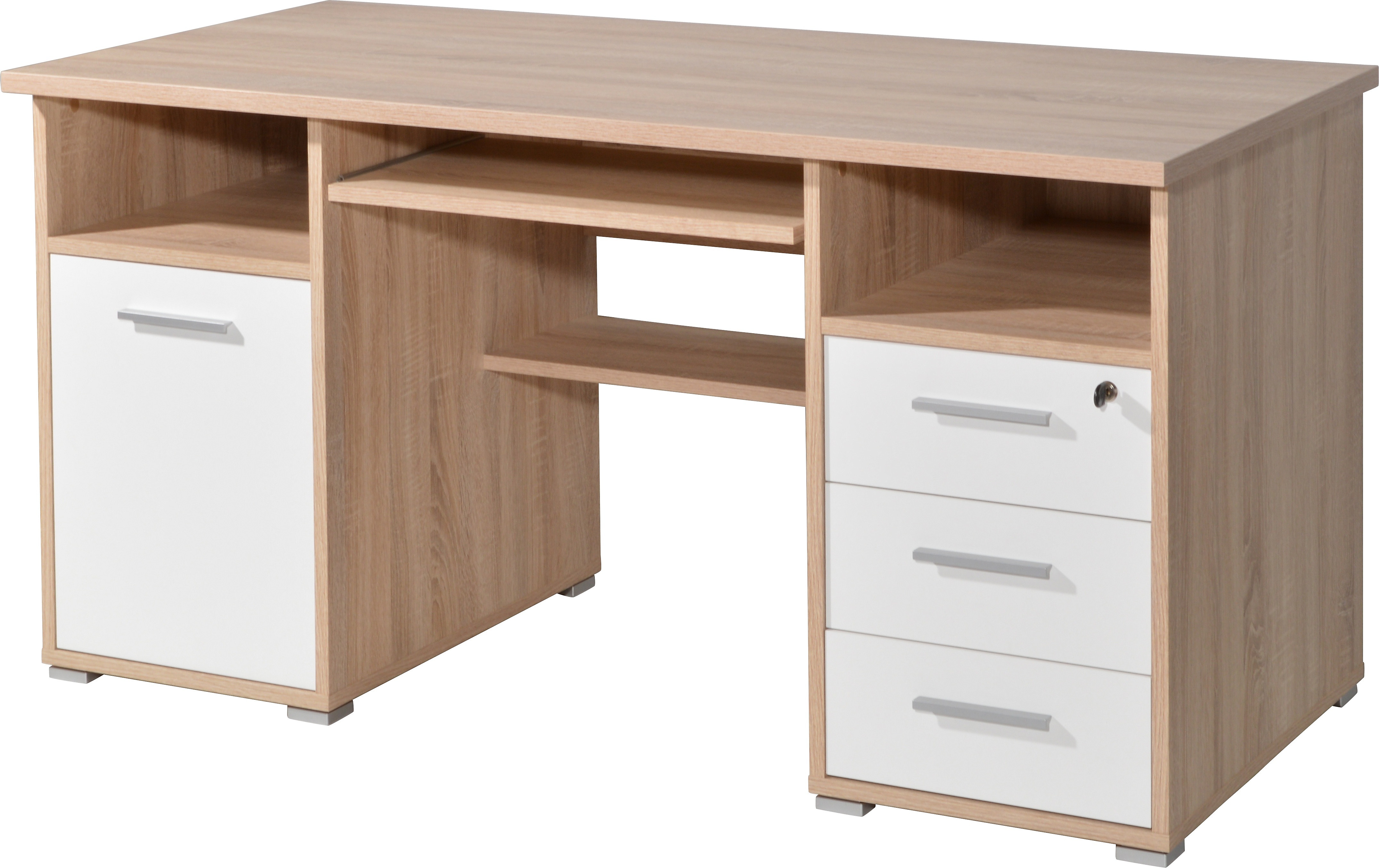 Scrivania 0484 rovere naturale bianco