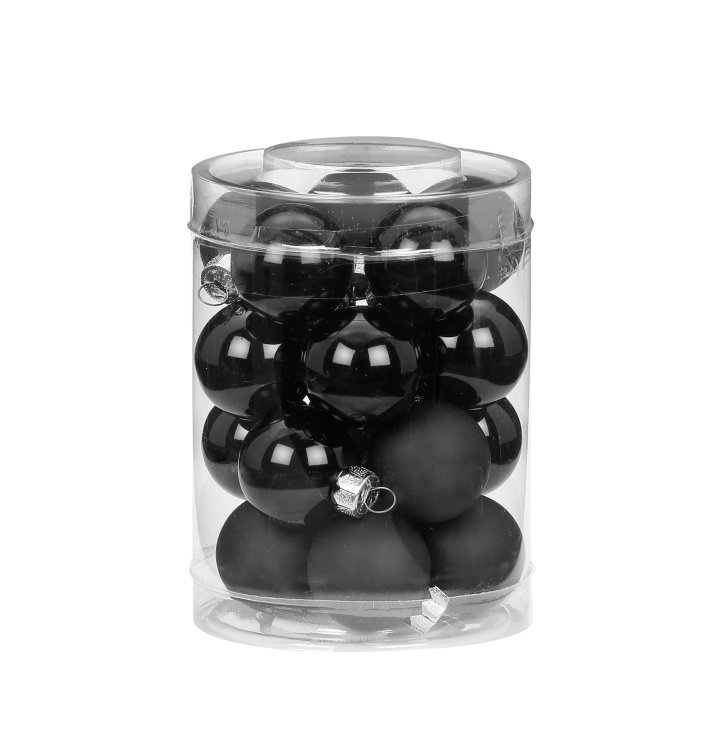 Weihnachtskugelset Beautiful Black schwarz Glas