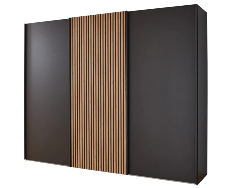 Armadio ad ante scorrevoli Manhattan in legno grigio